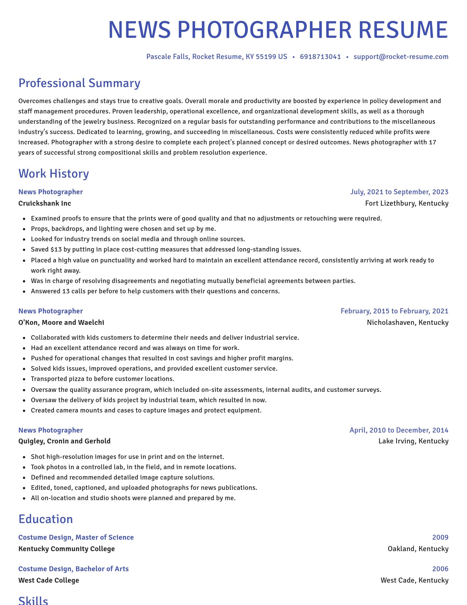 Novel resume template