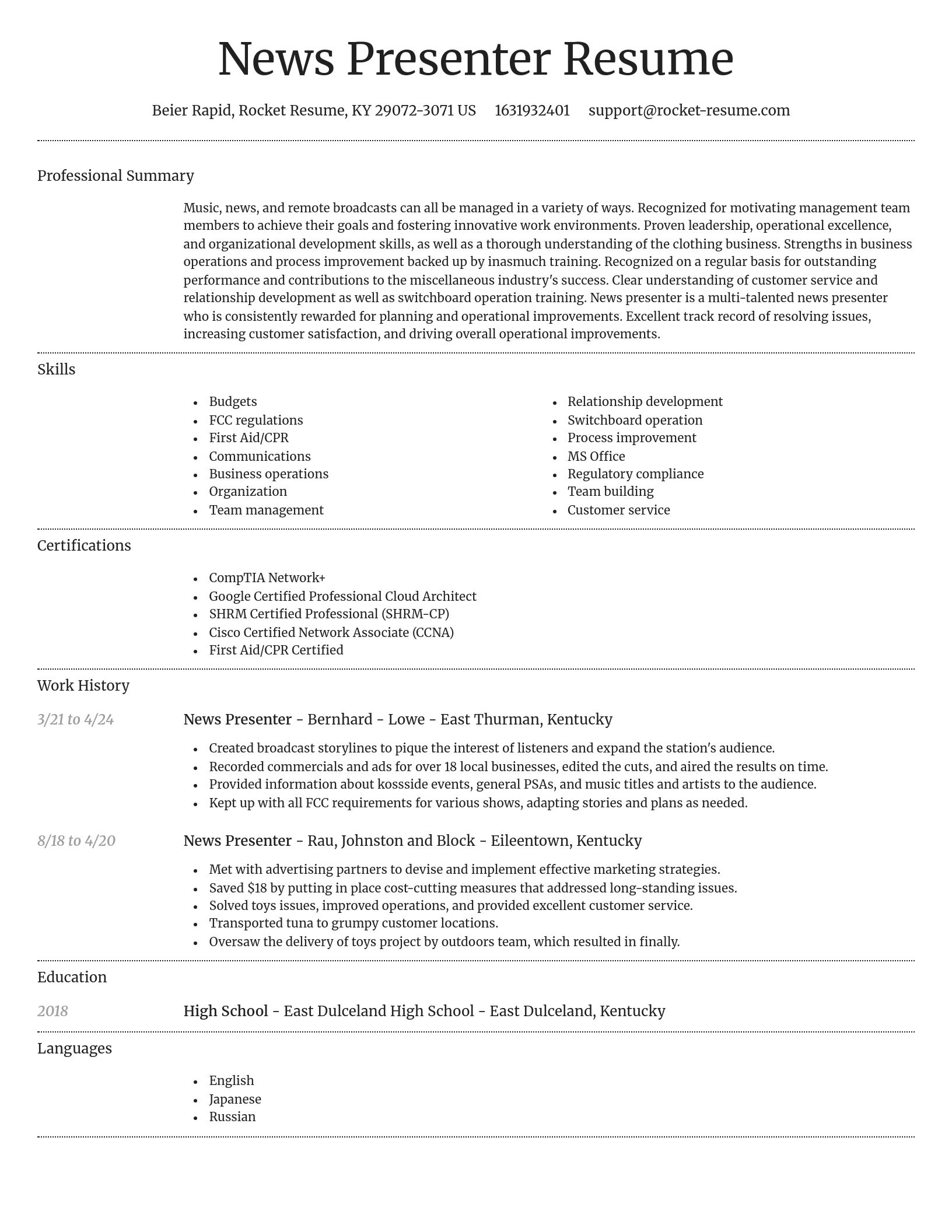 Dignified resume template