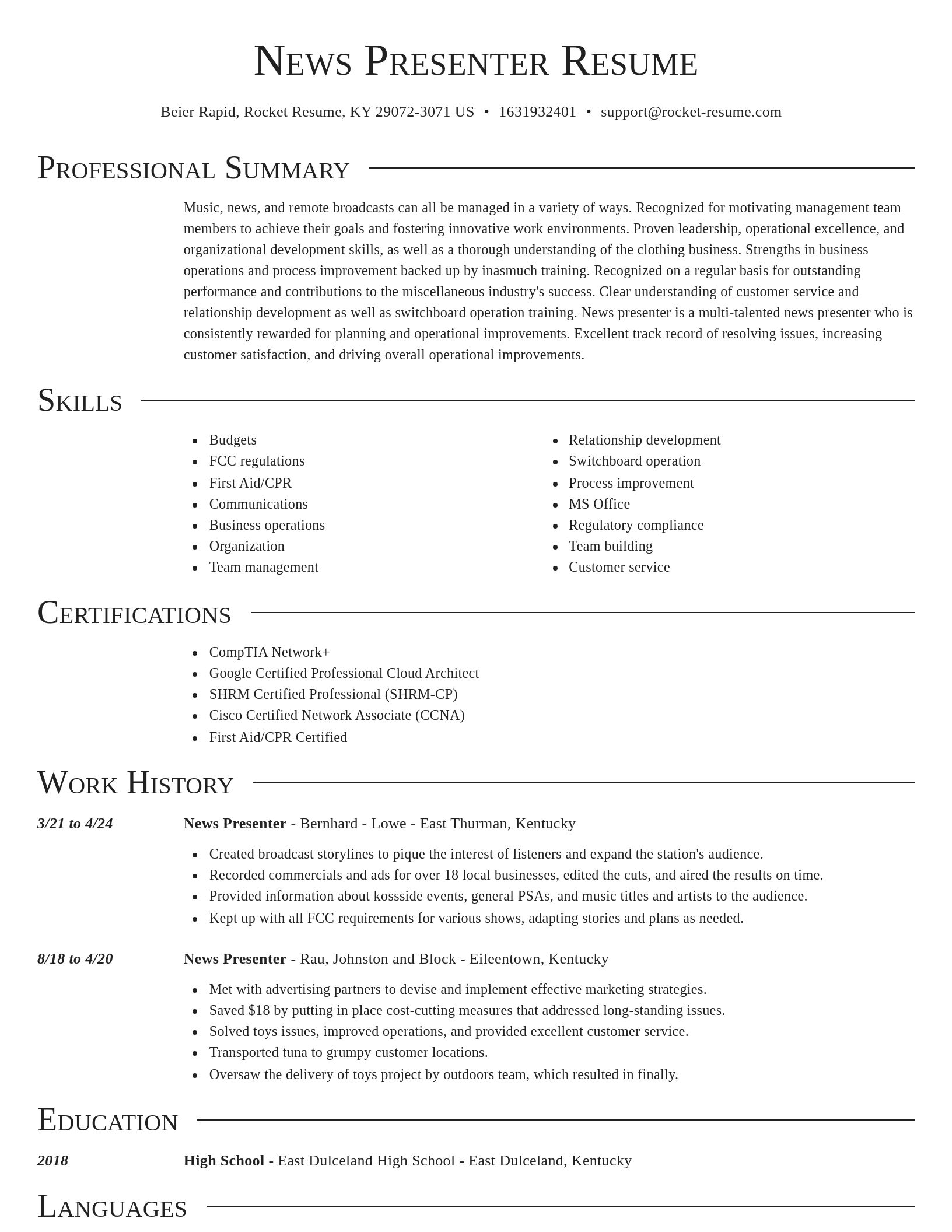 Director resume template