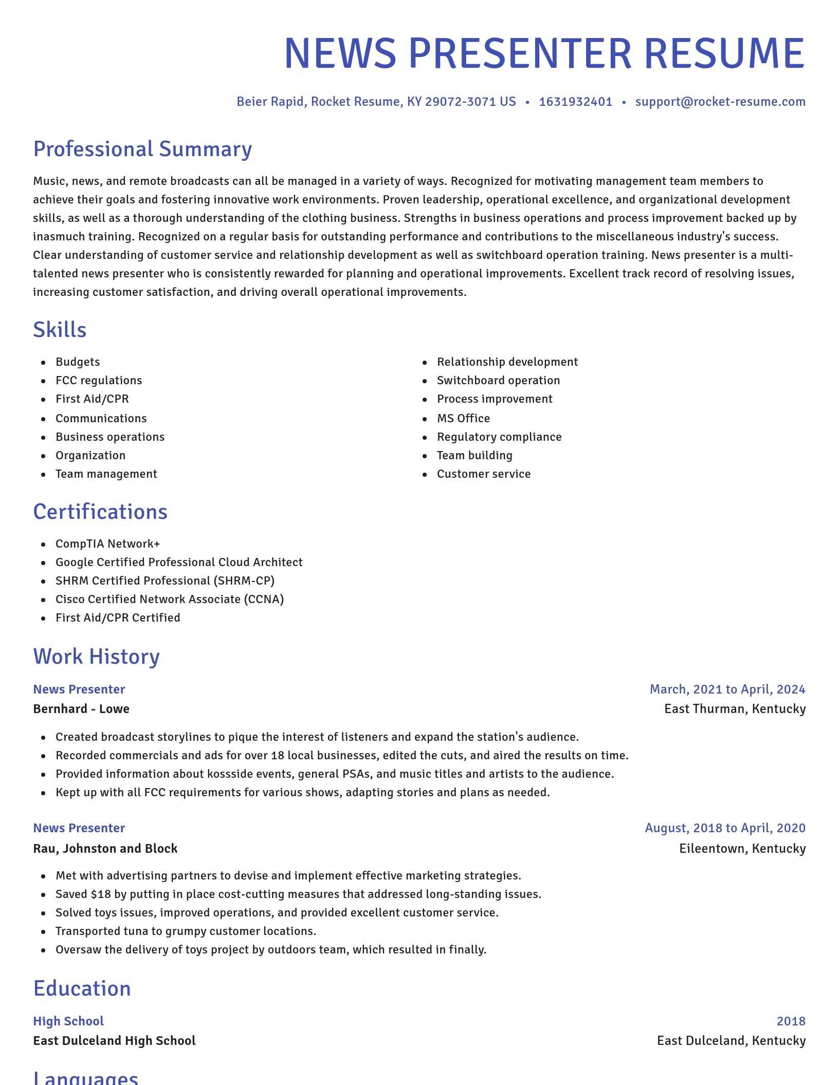 Novel resume template