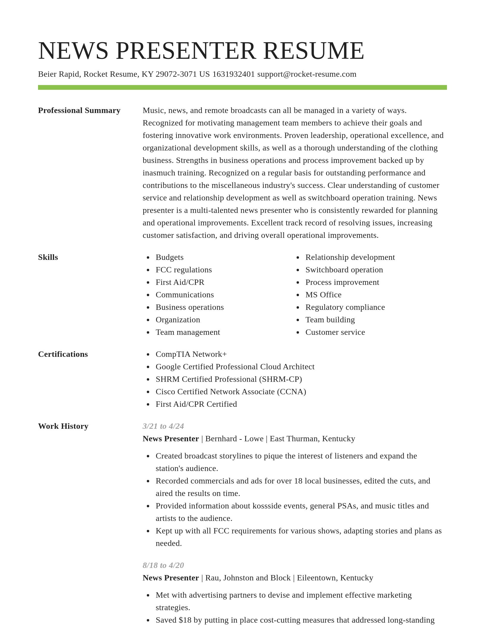 Smart resume template