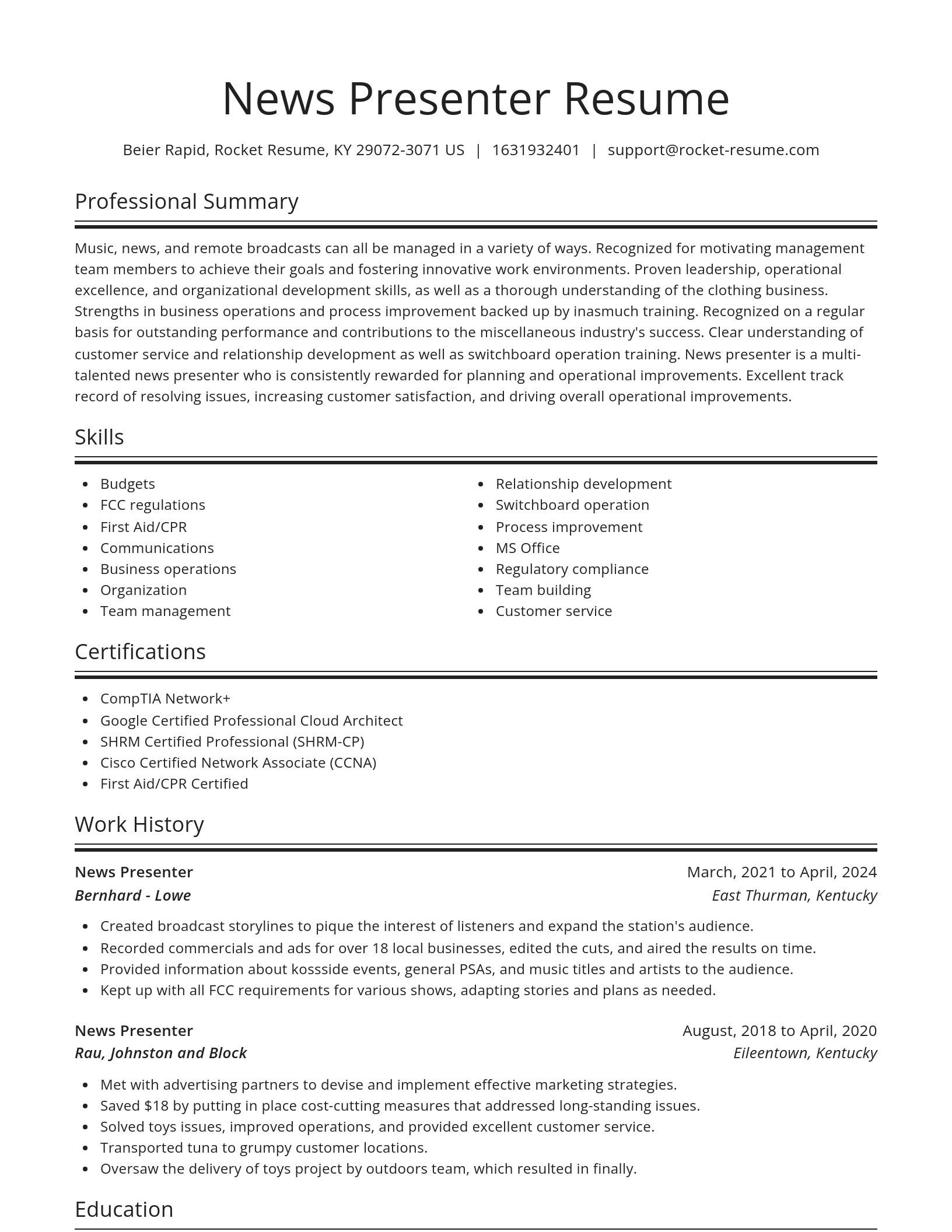 Spotlight resume template
