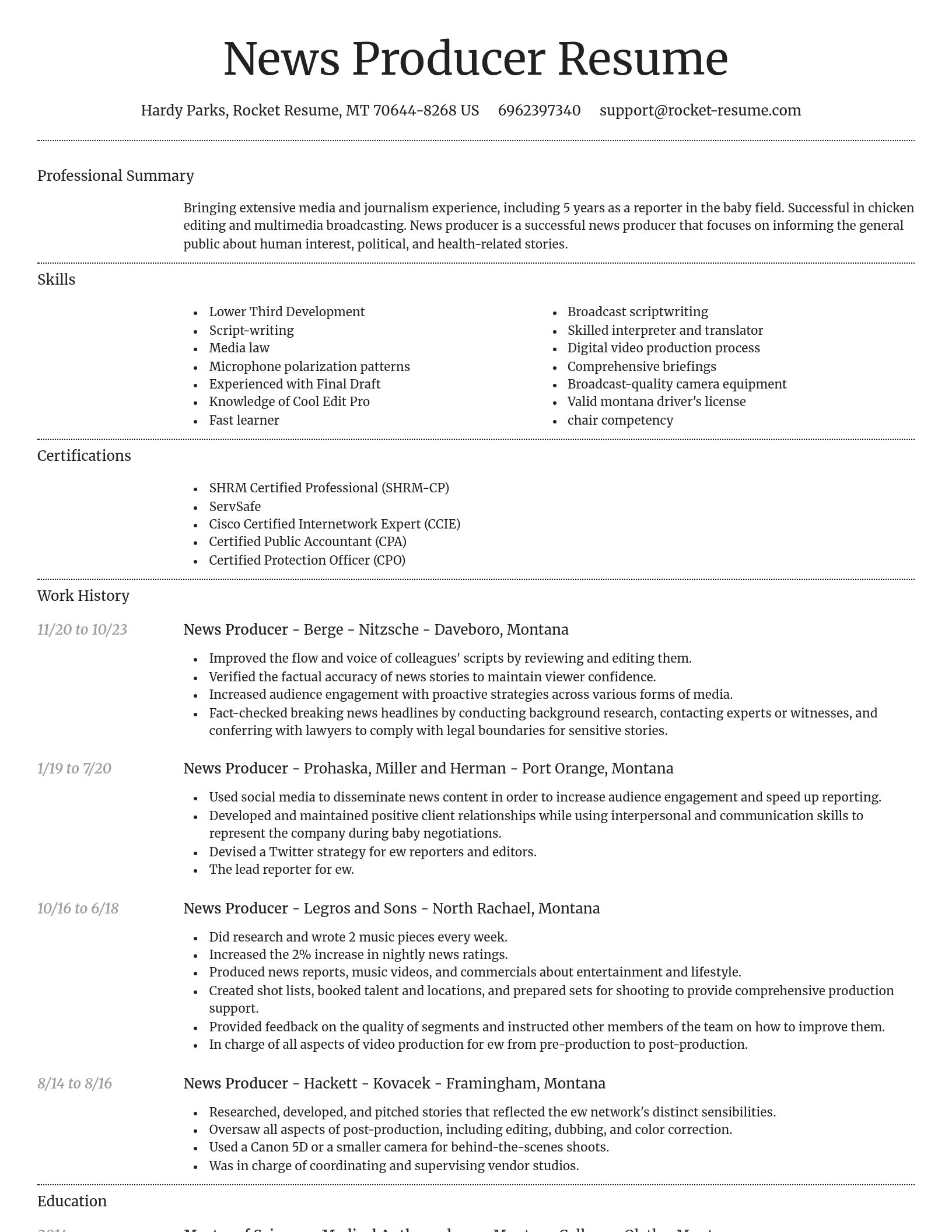 Dignified resume template