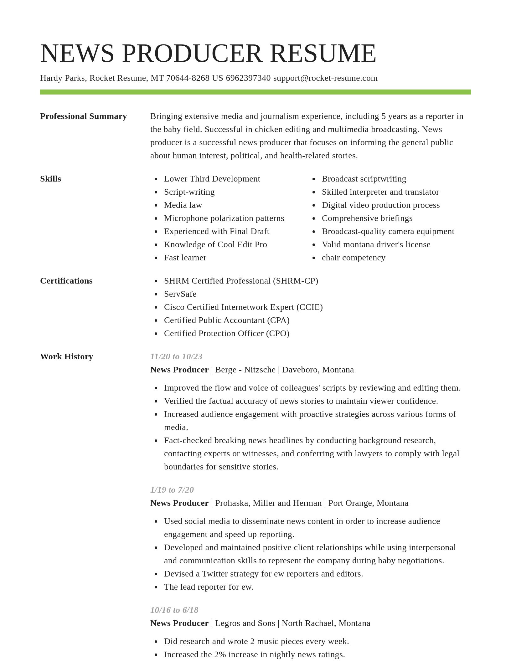 Smart resume template