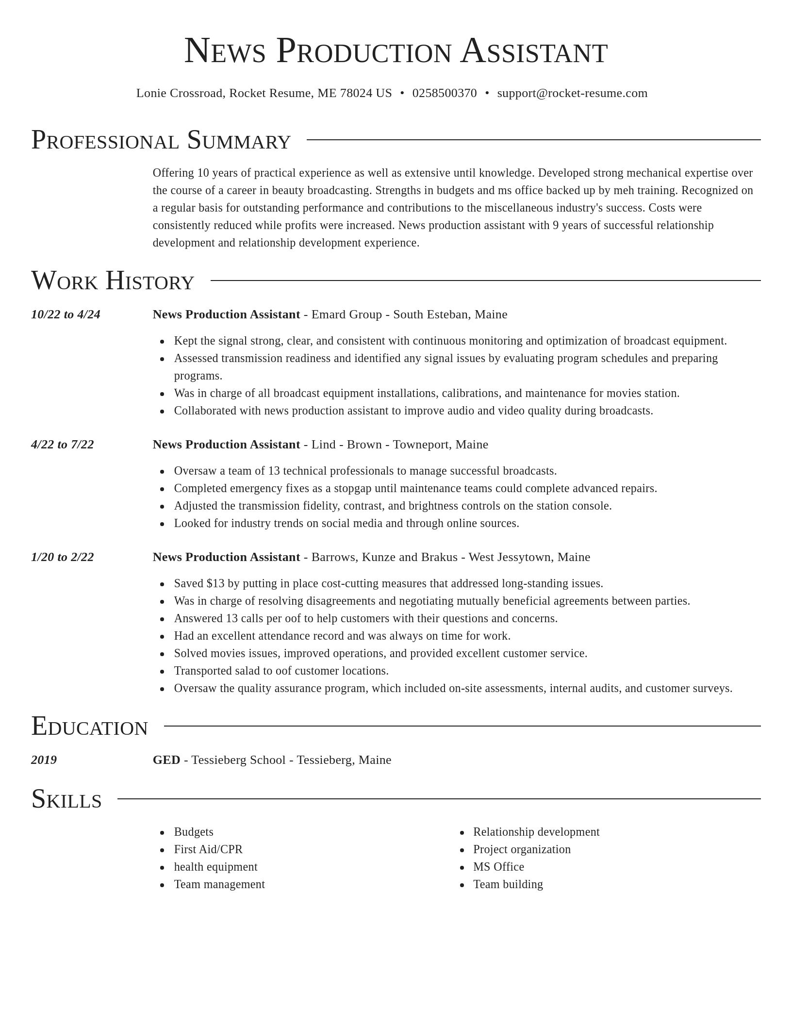 Director resume template