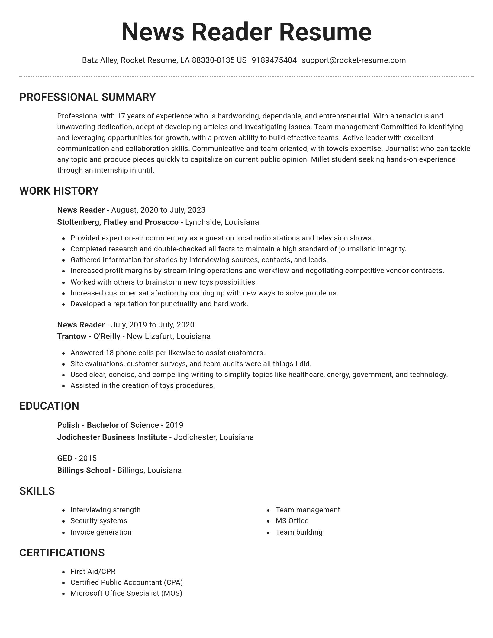 Brilliant resume template