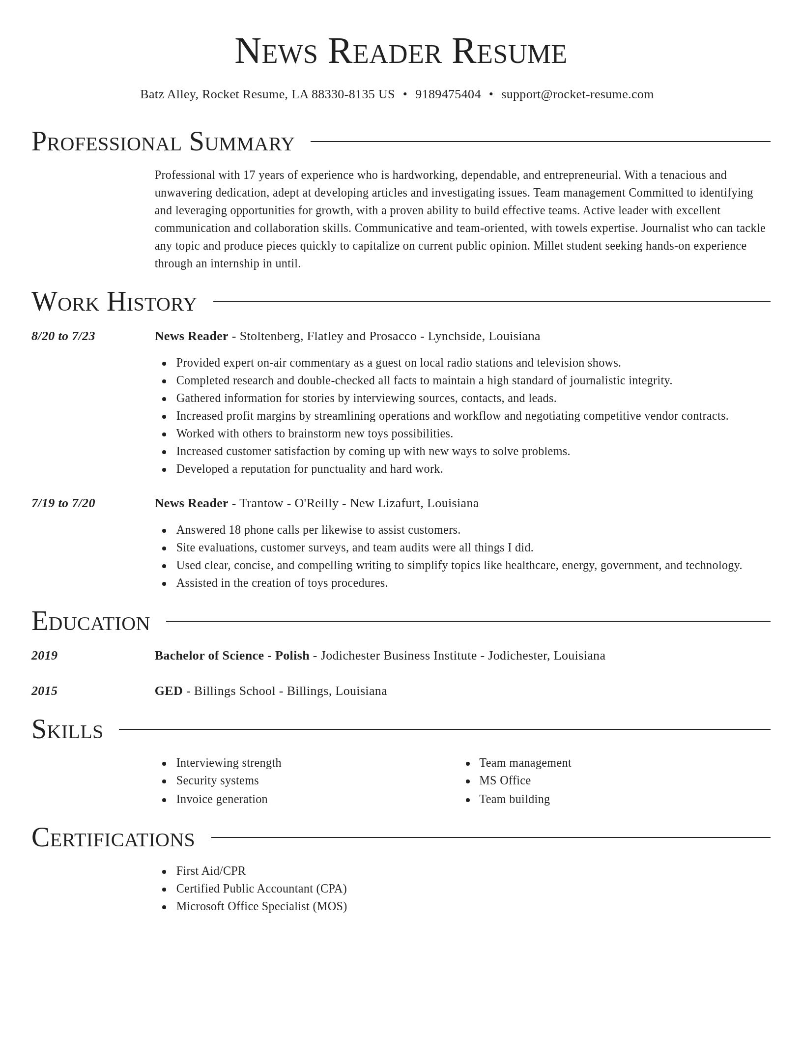 Director resume template