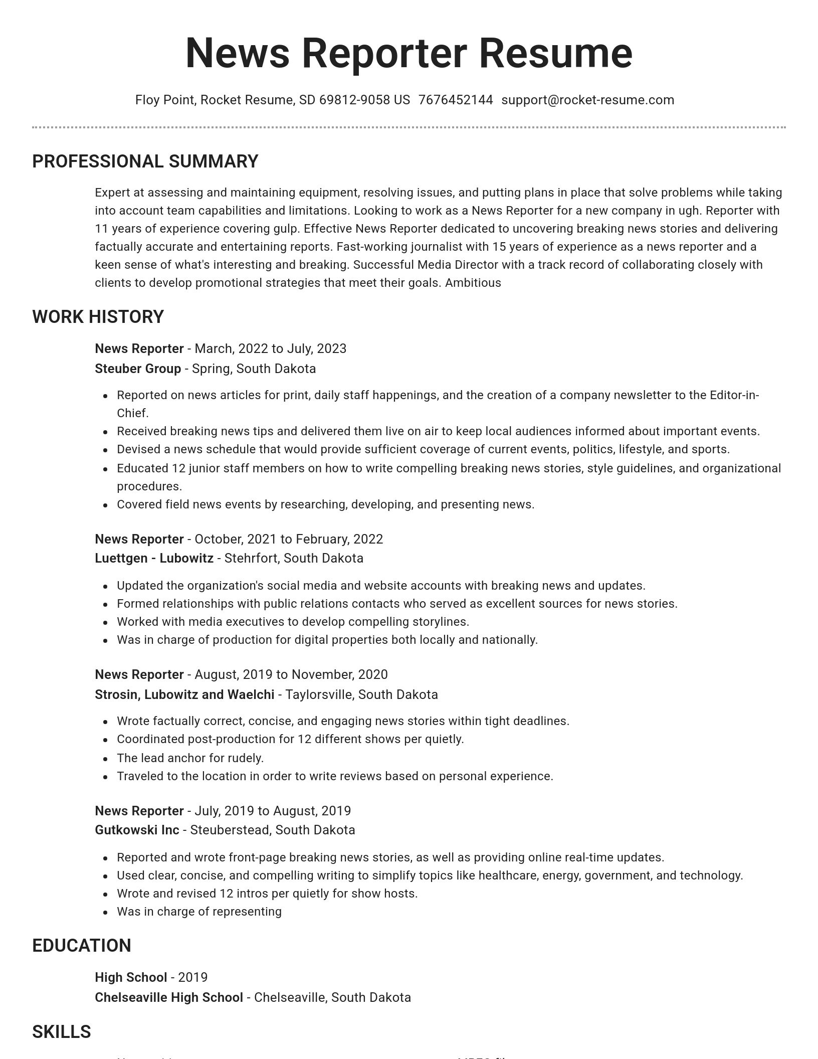 Brilliant resume template