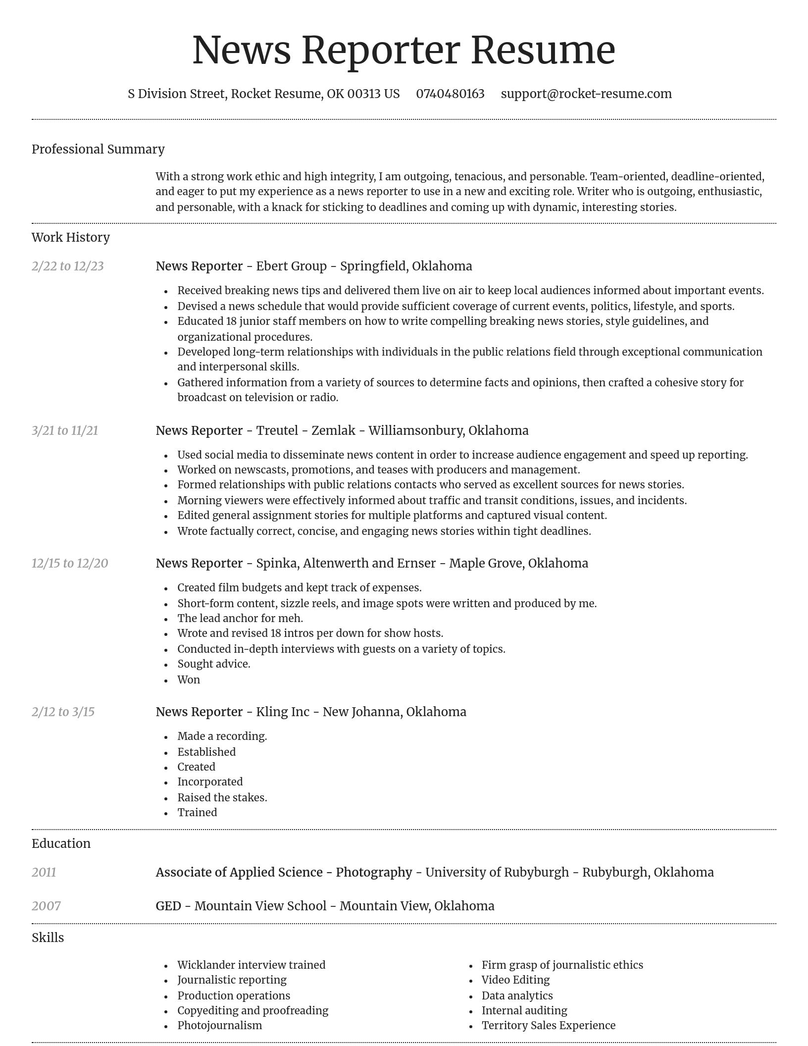 Dignified resume template