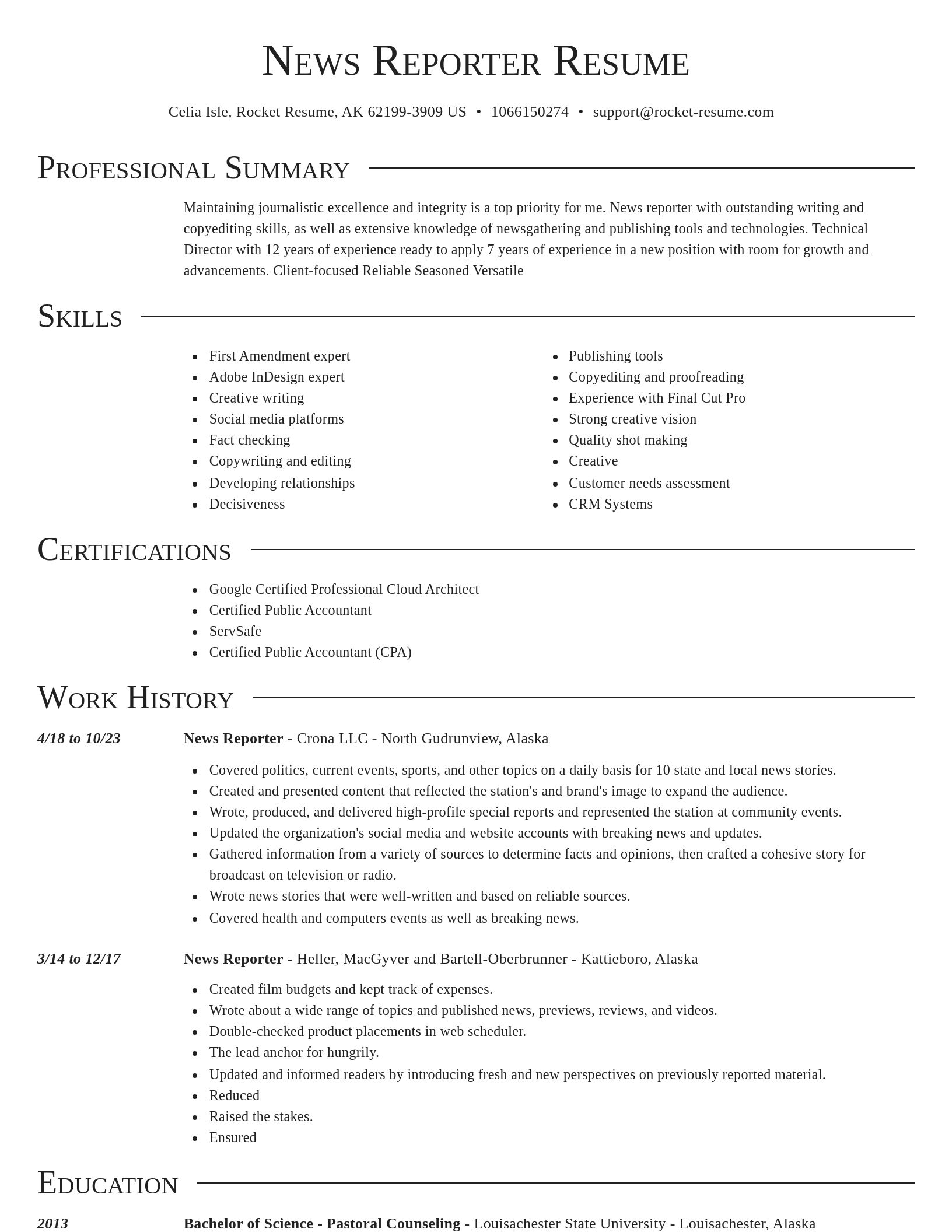 Director resume template