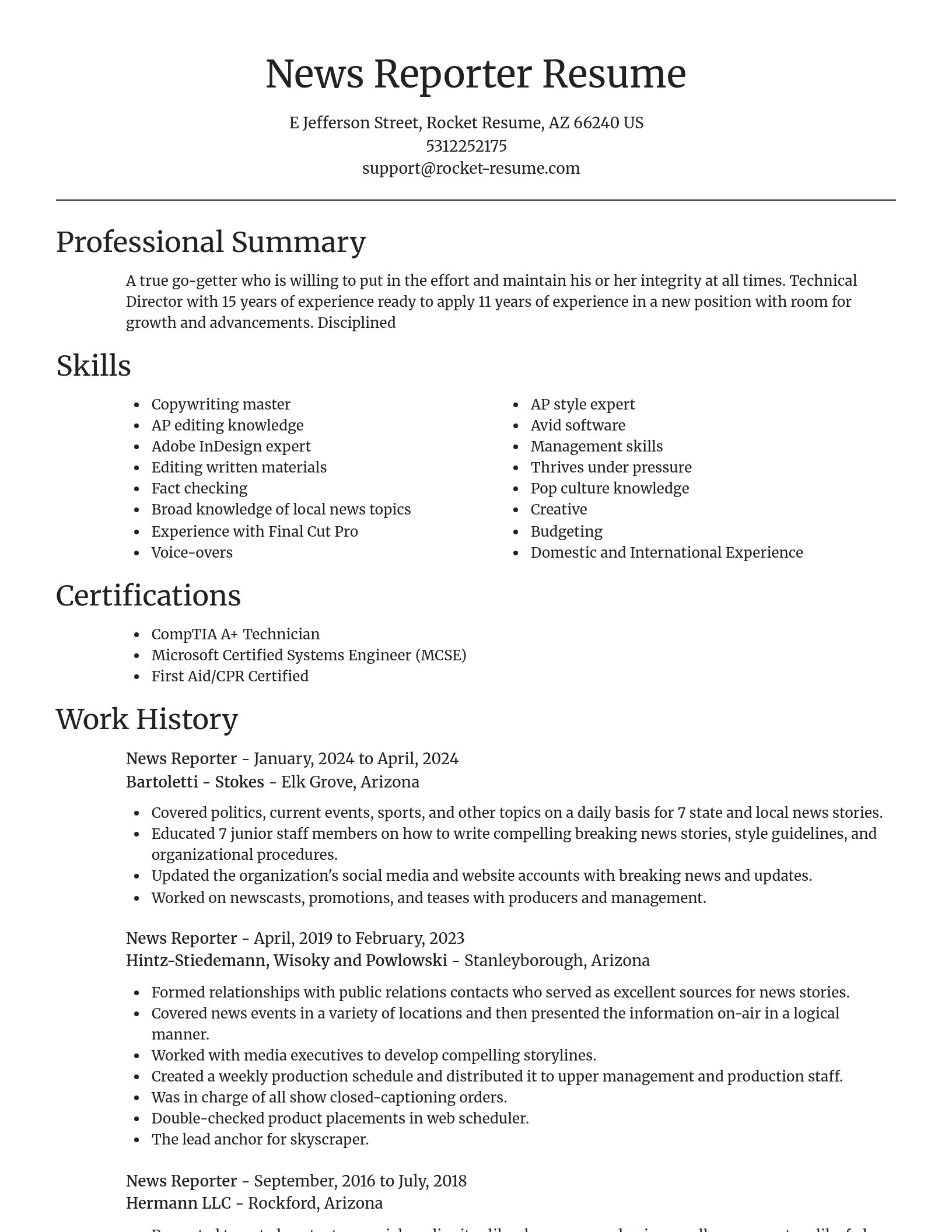 Focal Point resume template