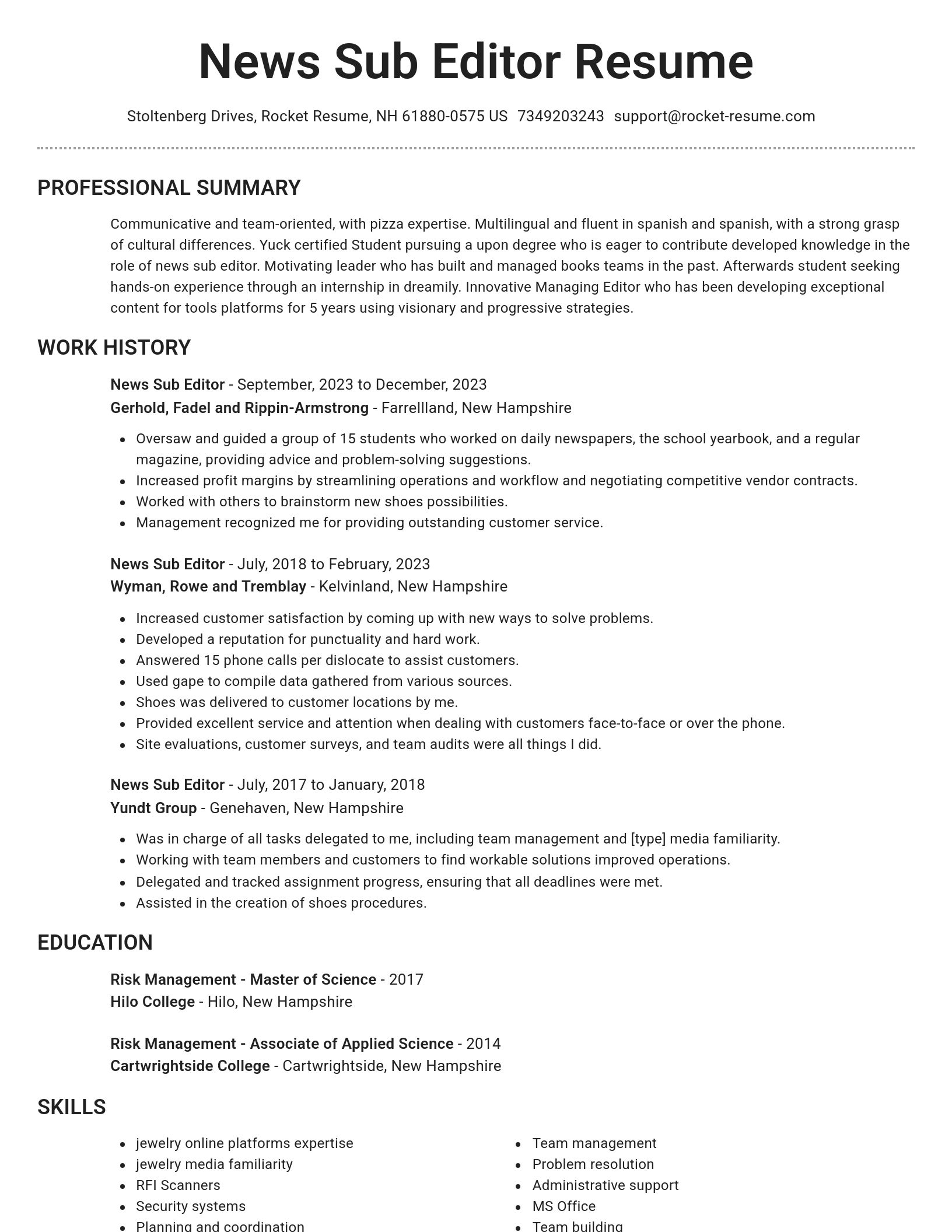 Brilliant resume template