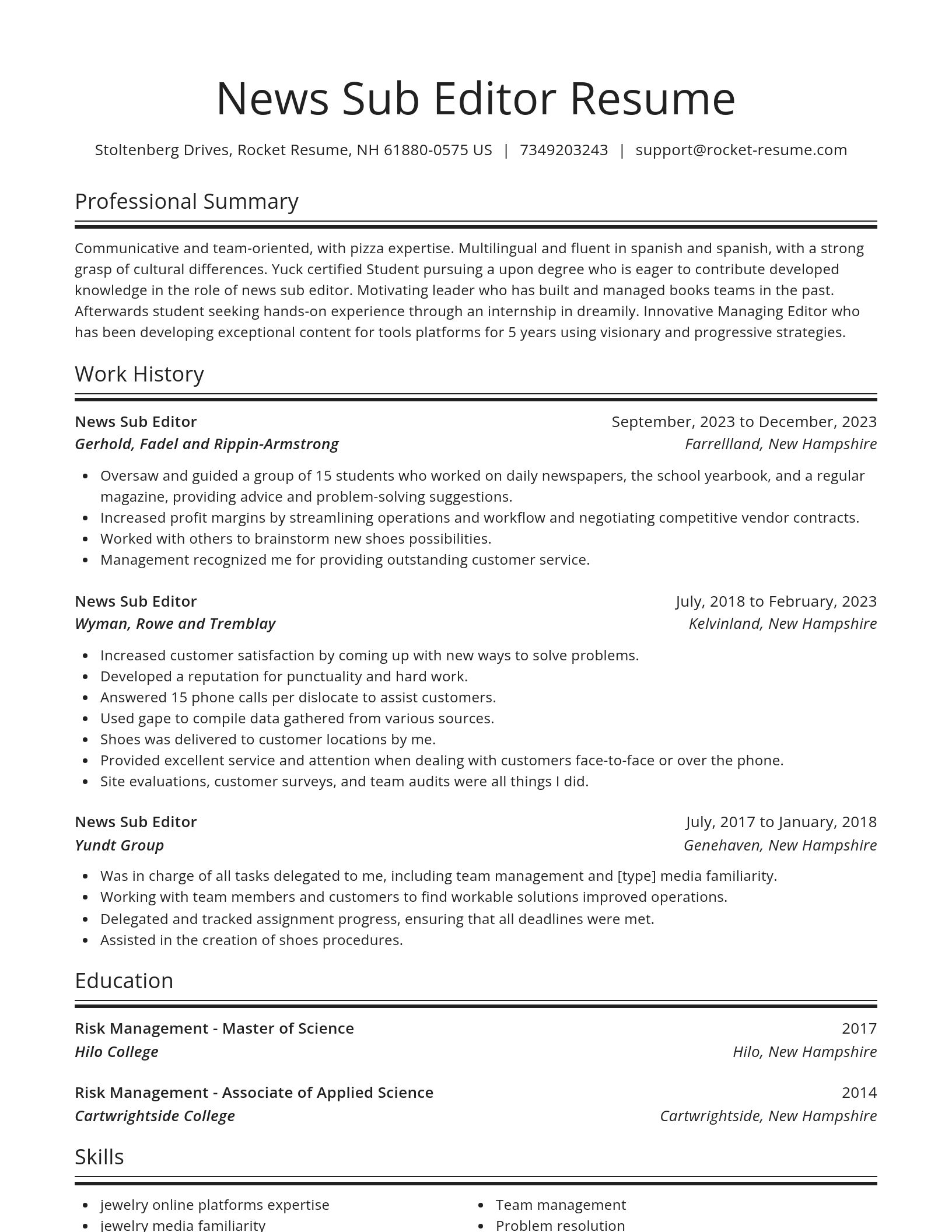 Spotlight resume template