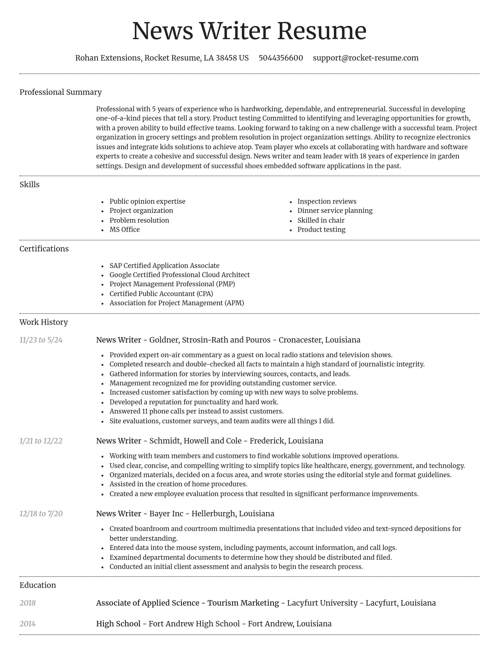 Dignified resume template