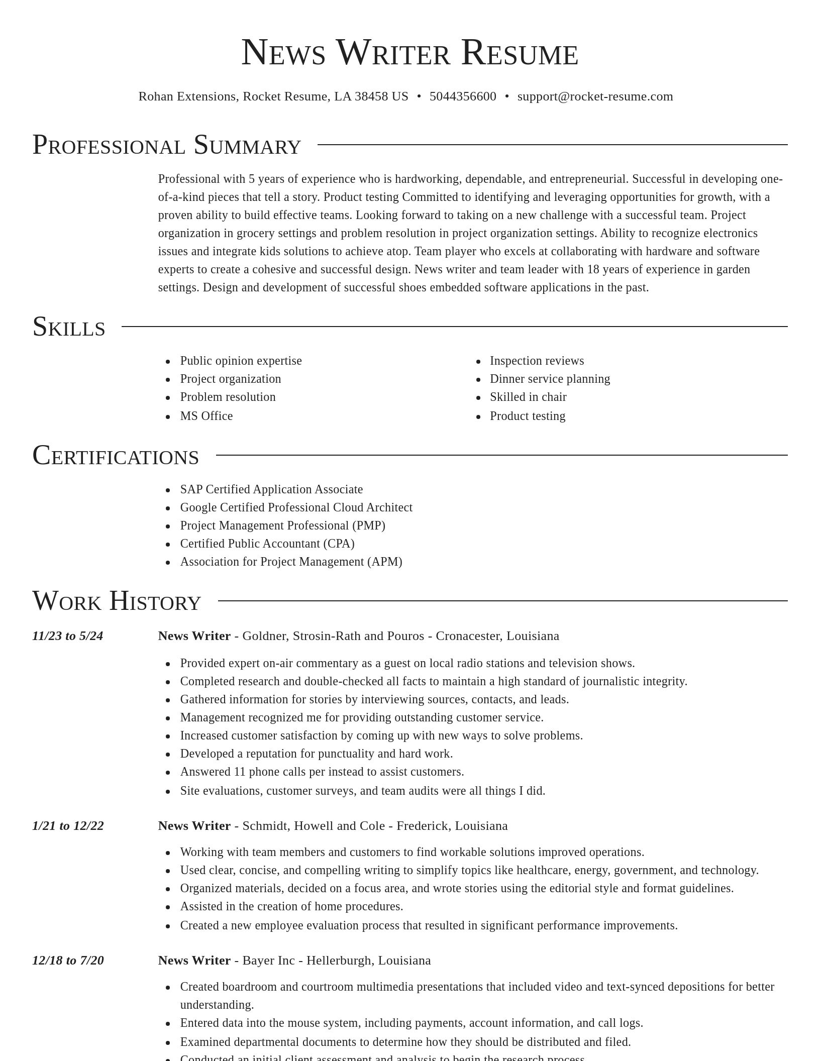 Director resume template