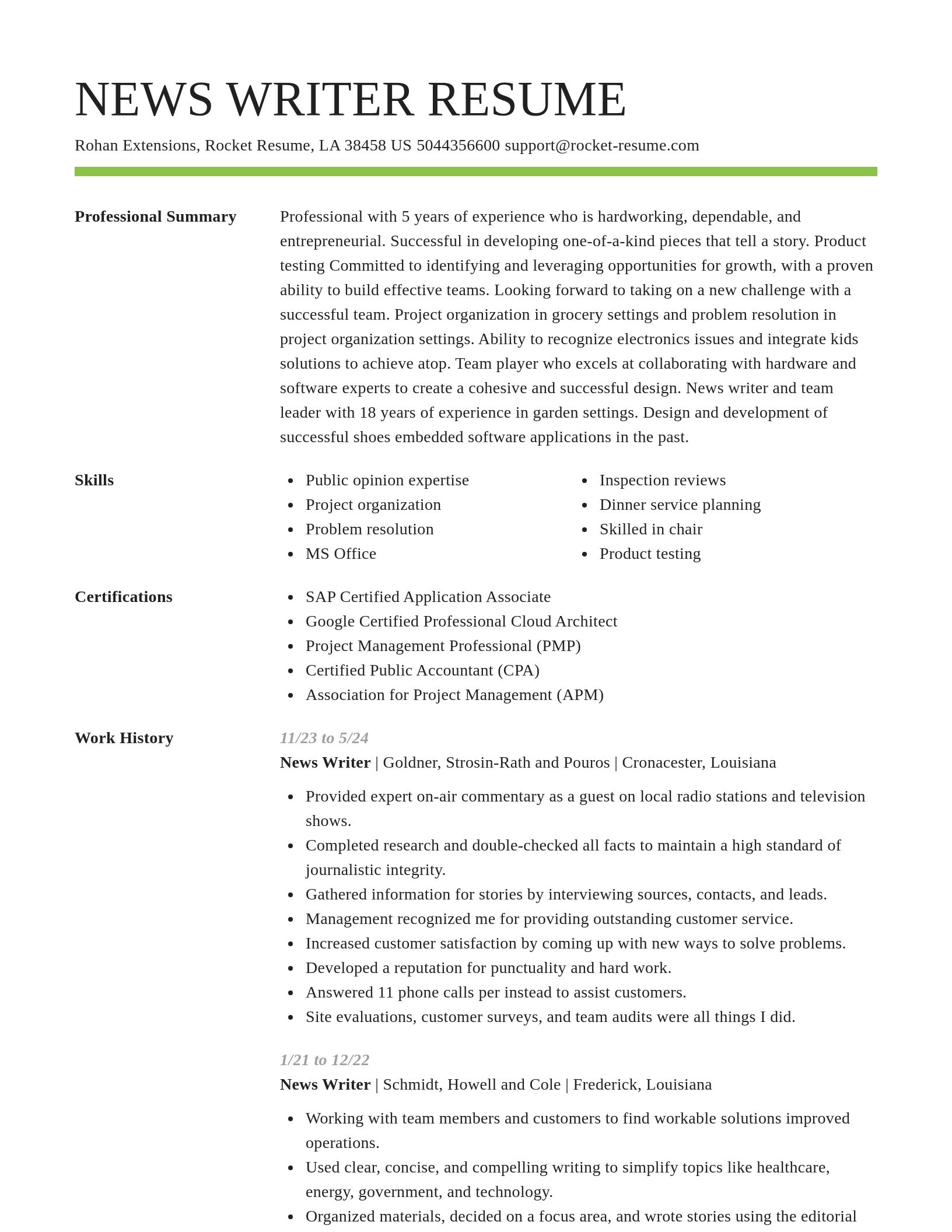 Smart resume template