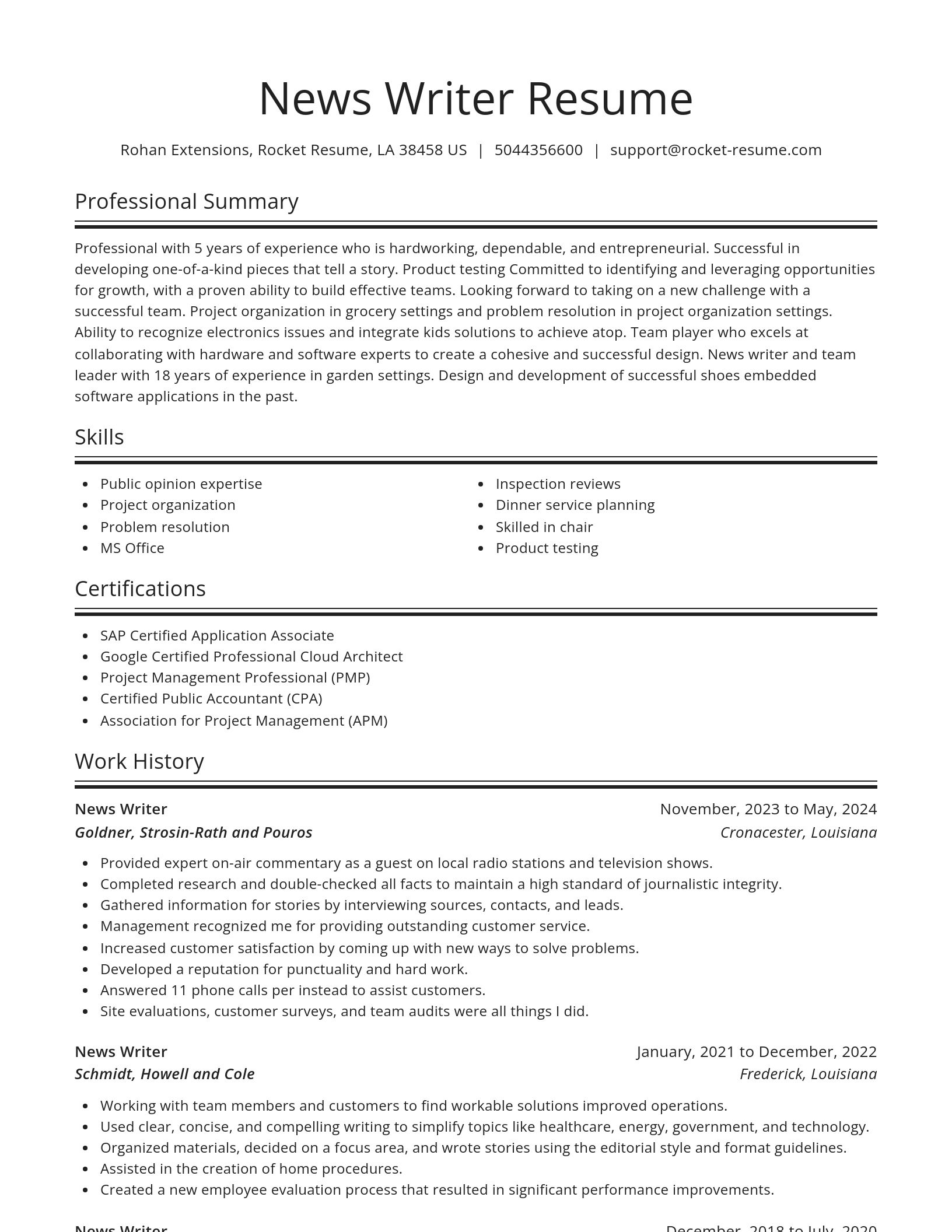Spotlight resume template