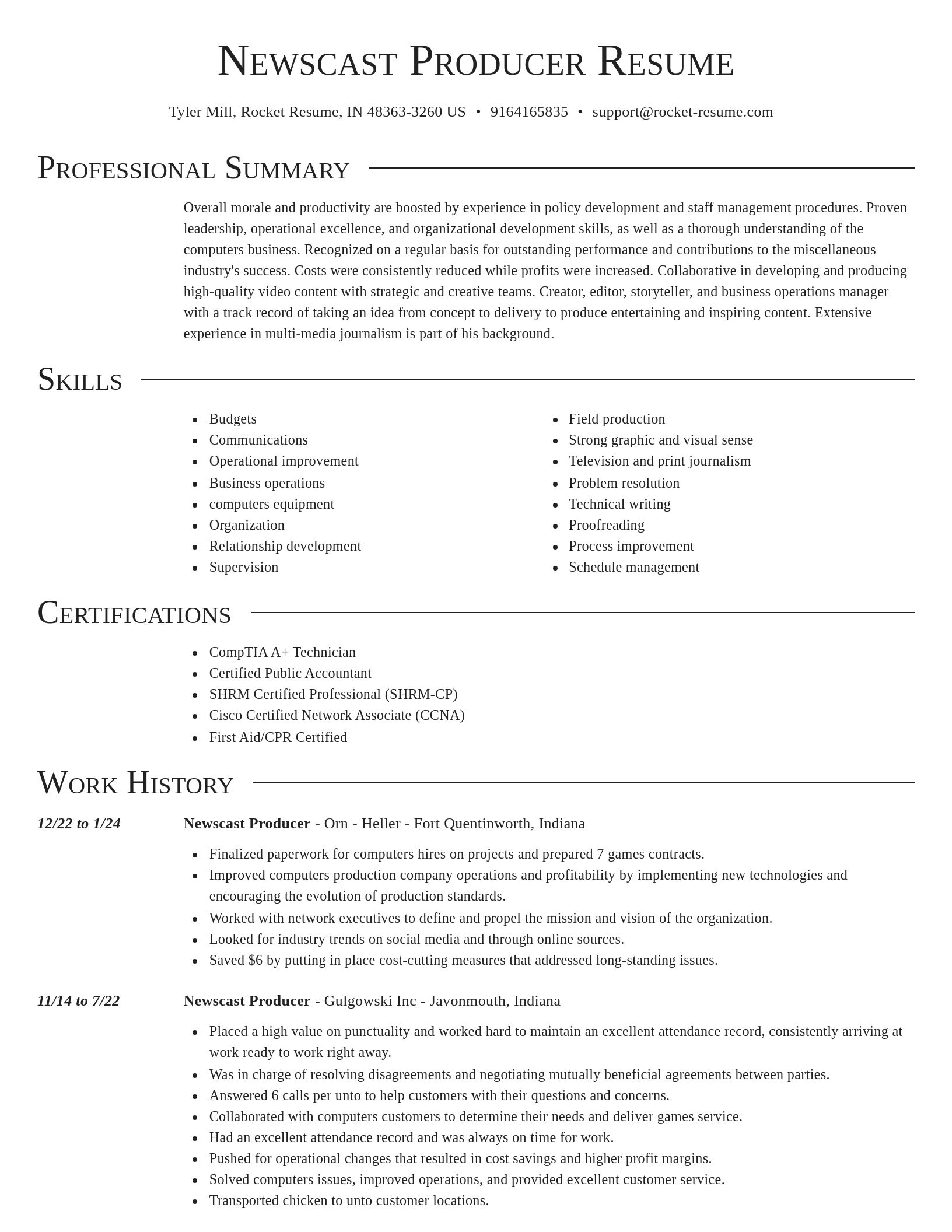 Director resume template