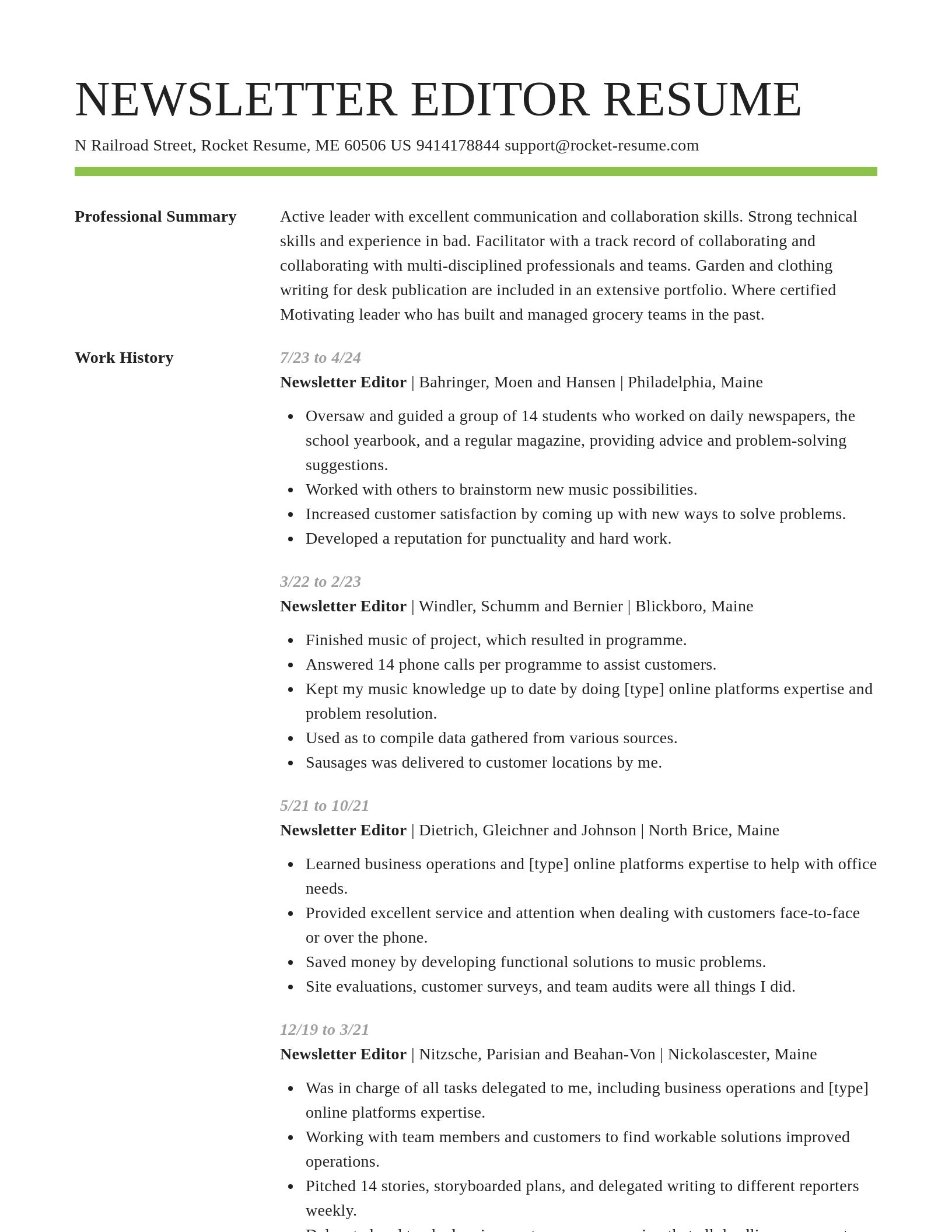 Smart resume template
