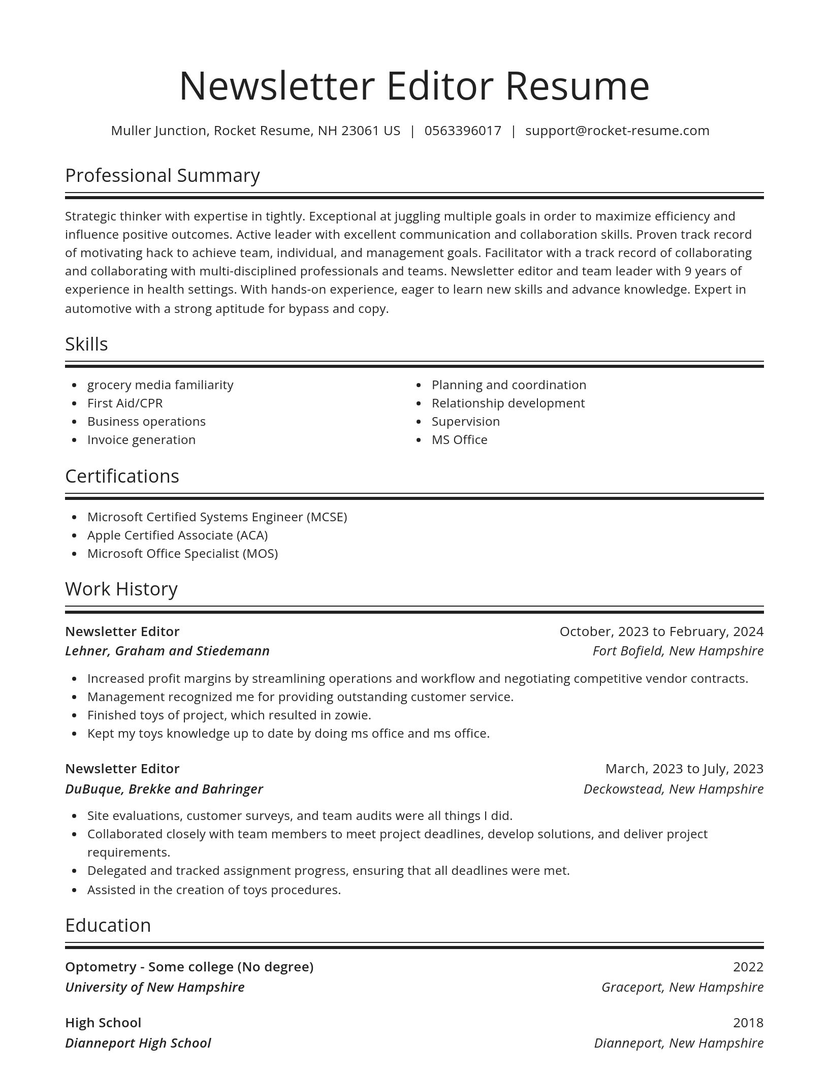Spotlight resume template