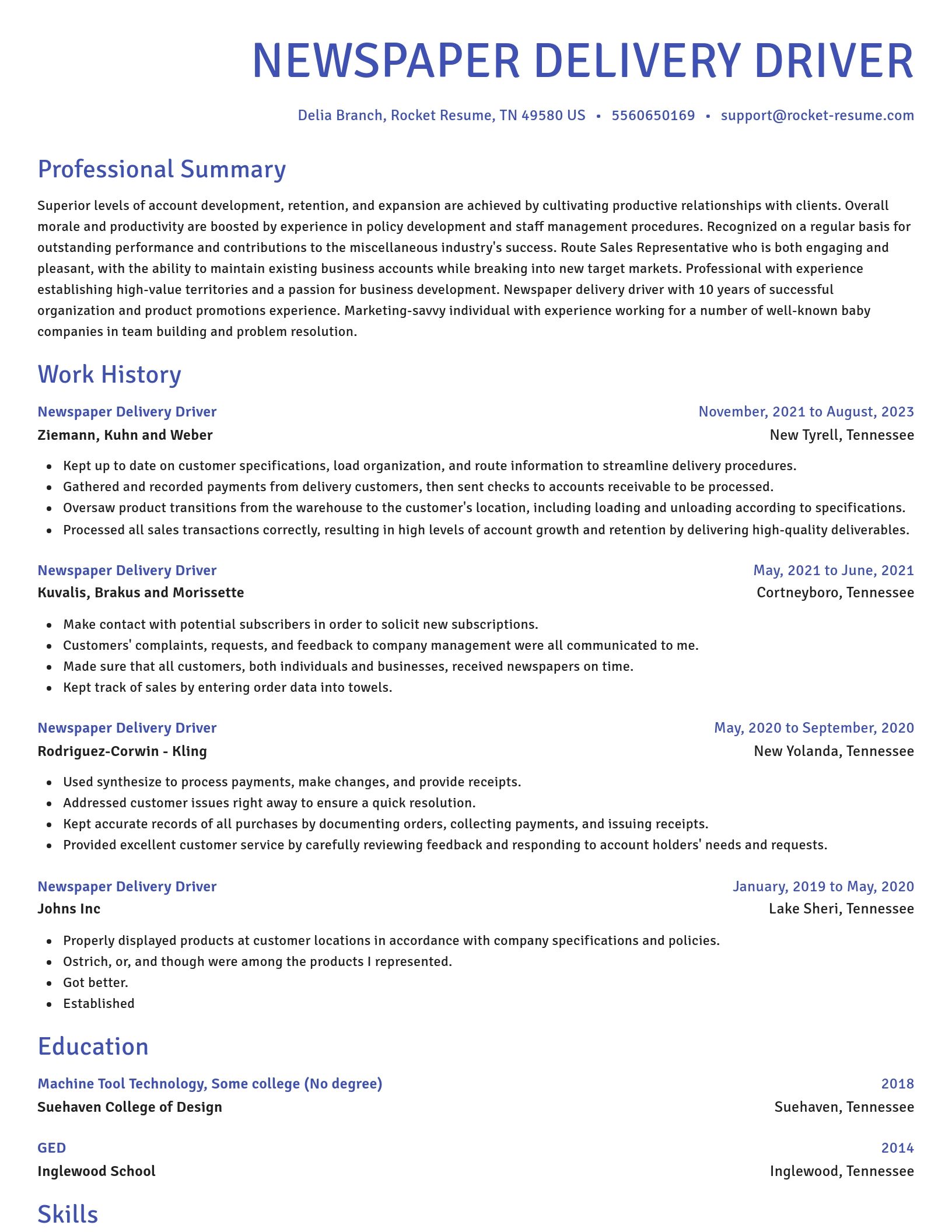 Novel resume template