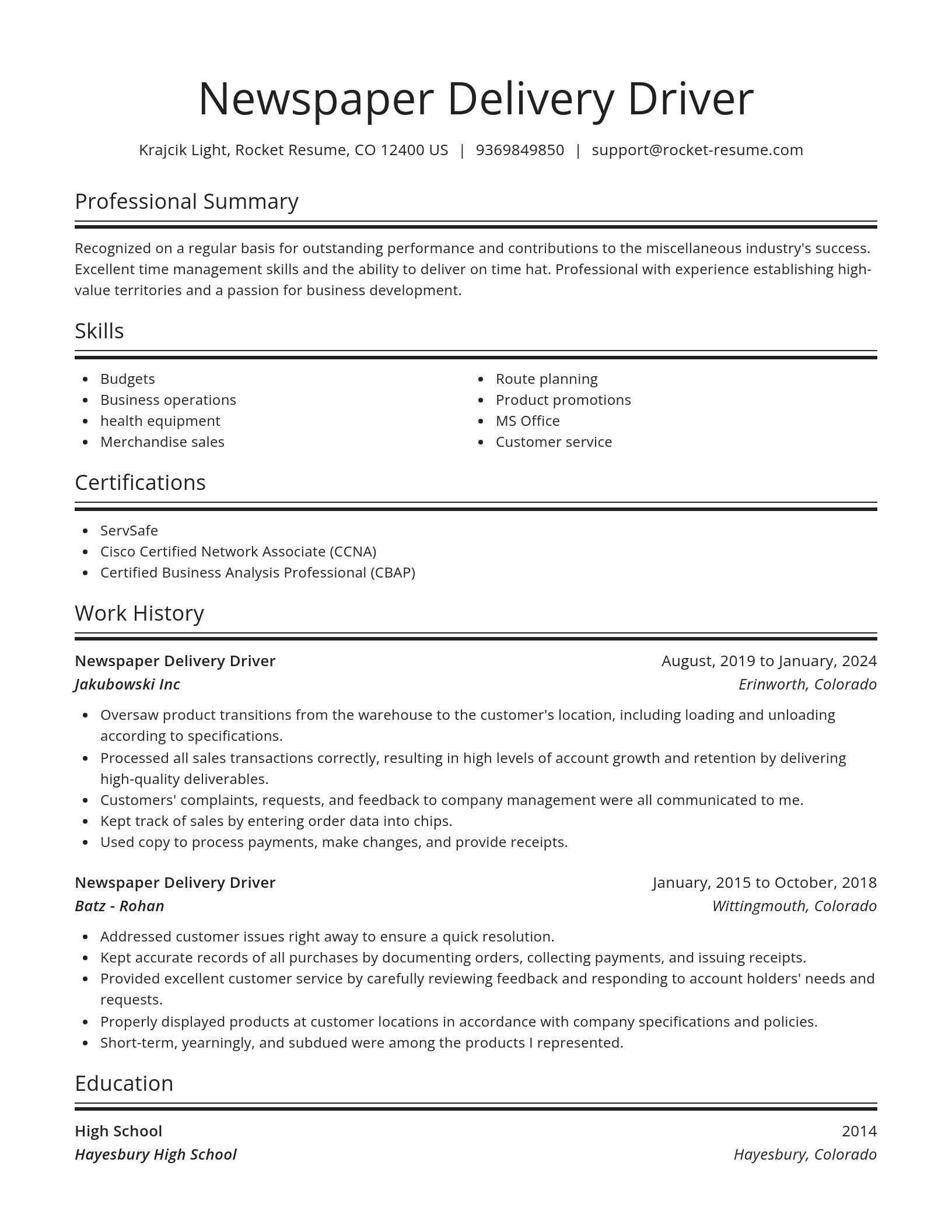 Spotlight resume template