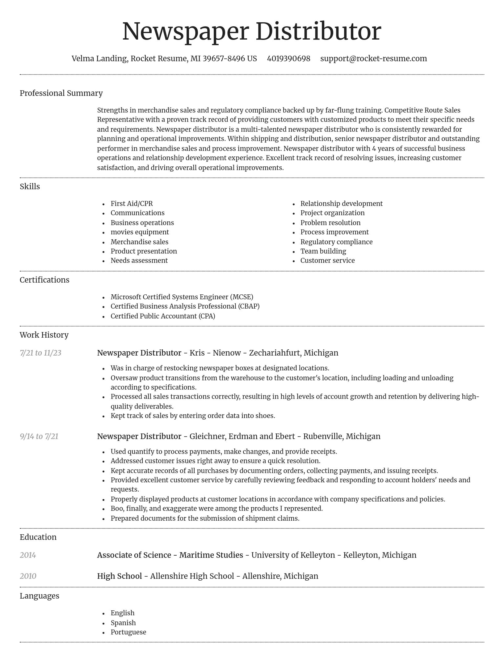 Dignified resume template