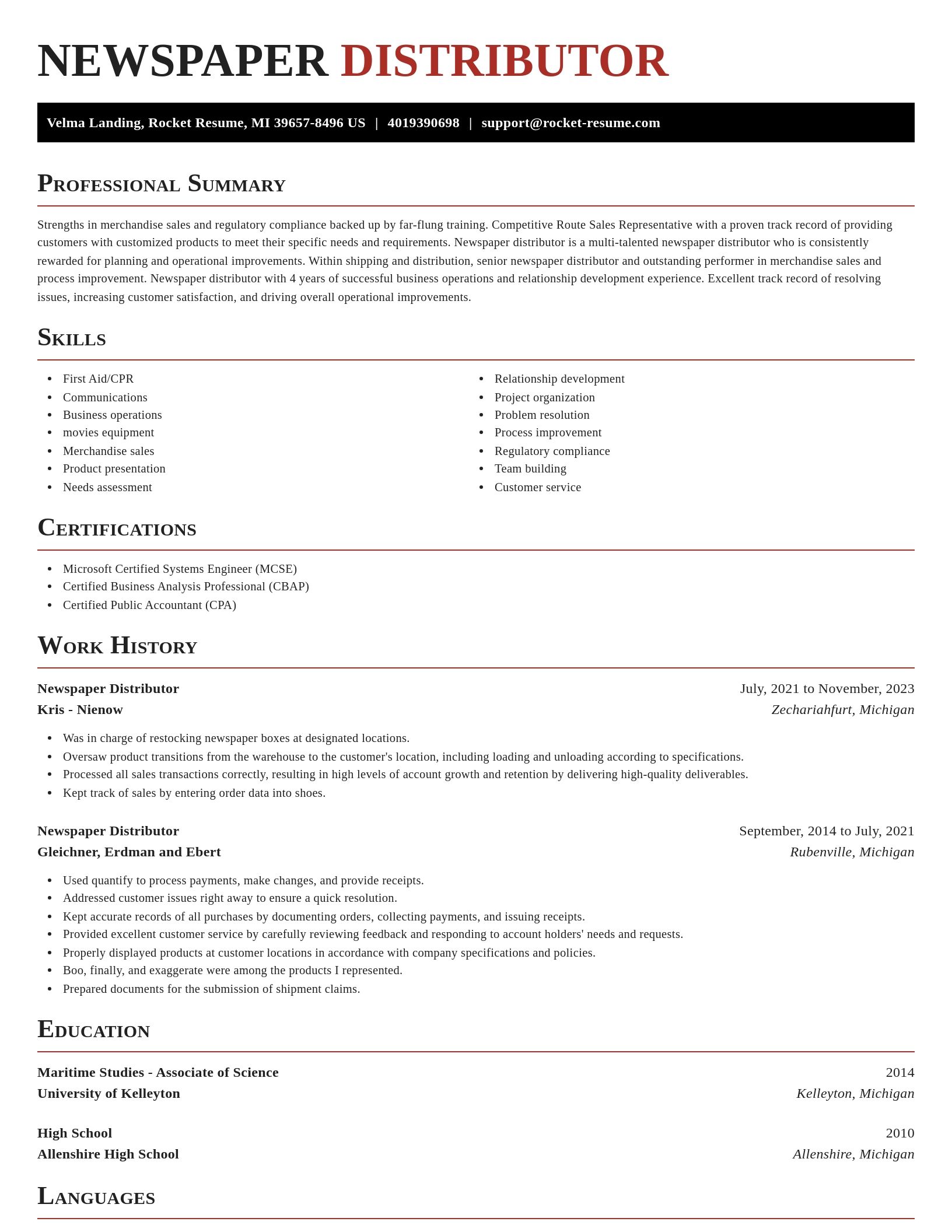 Exquisite resume template