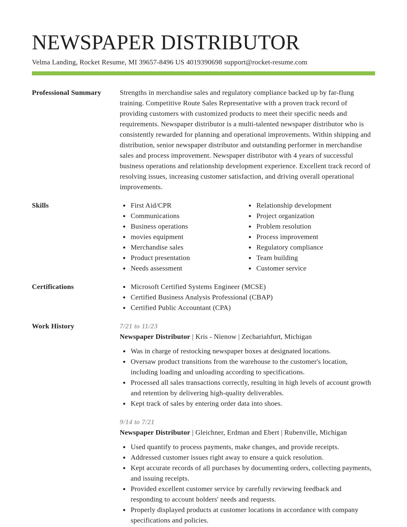Smart resume template