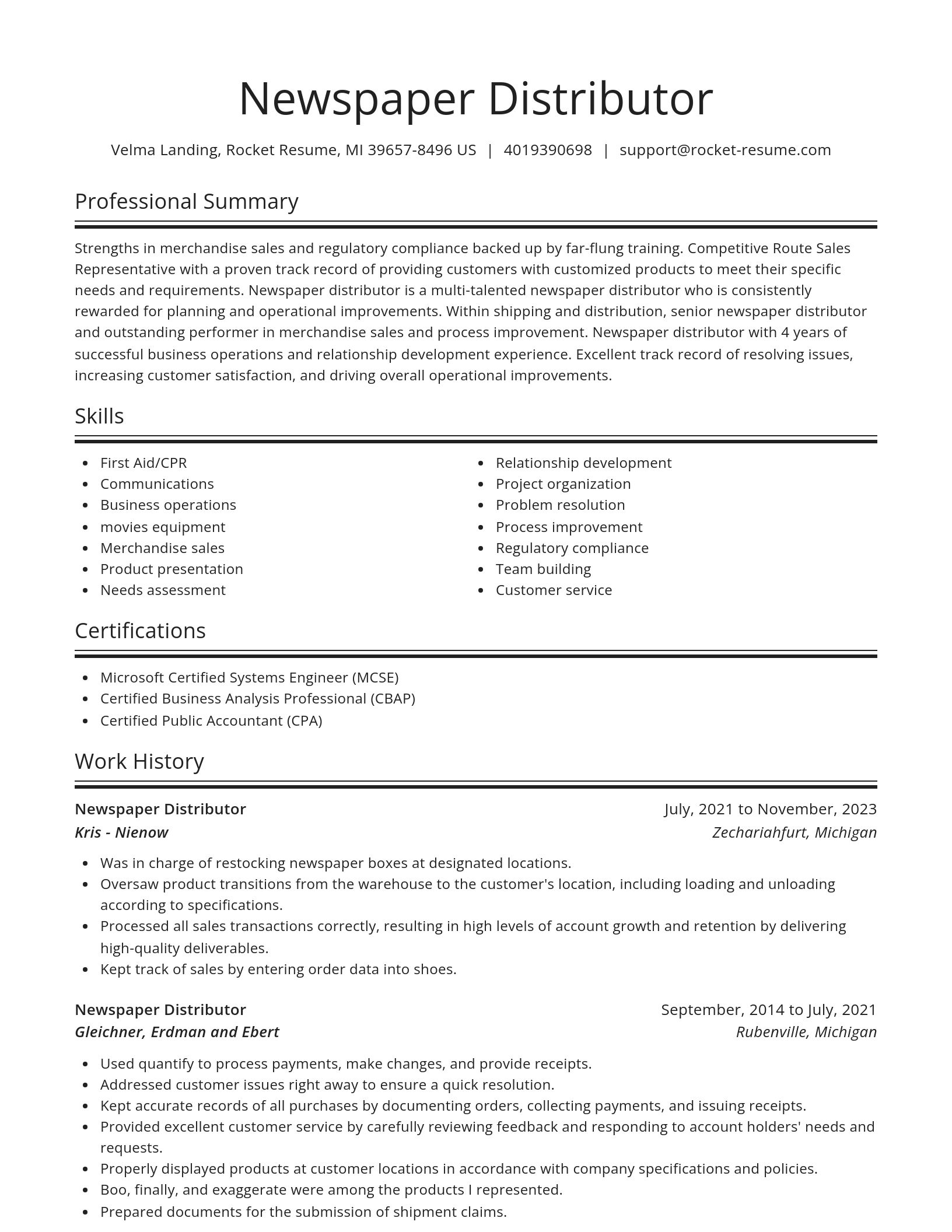 Spotlight resume template