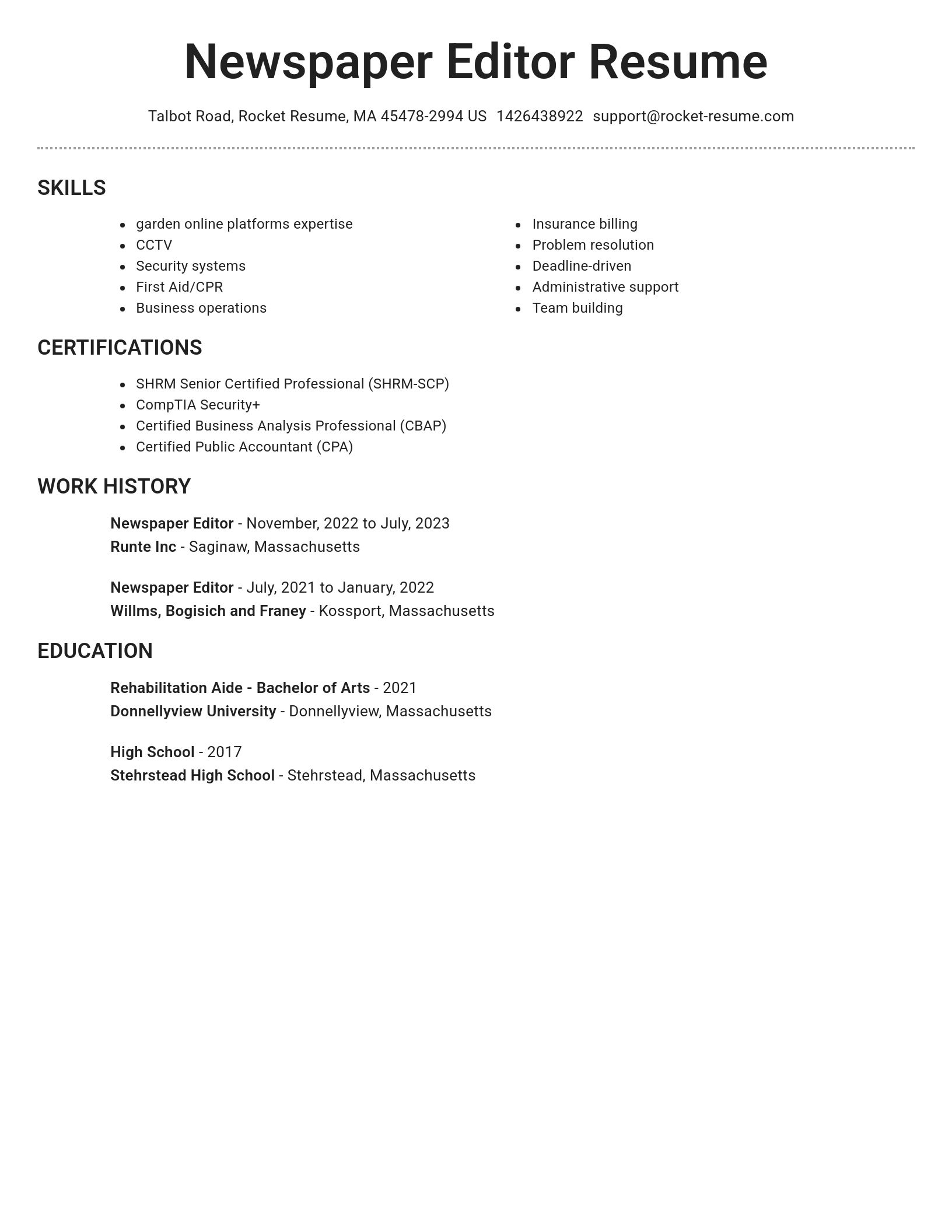Brilliant resume template