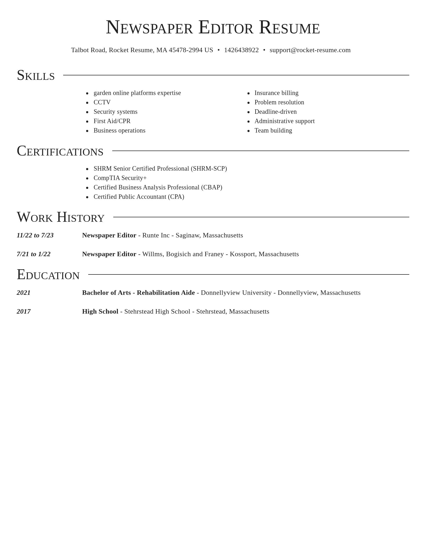 Director resume template