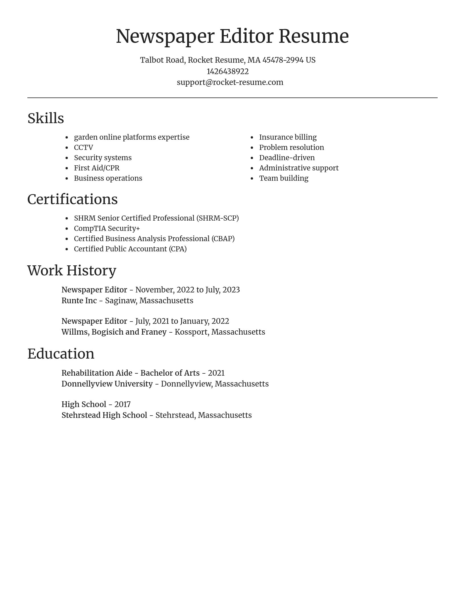 Focal Point resume template