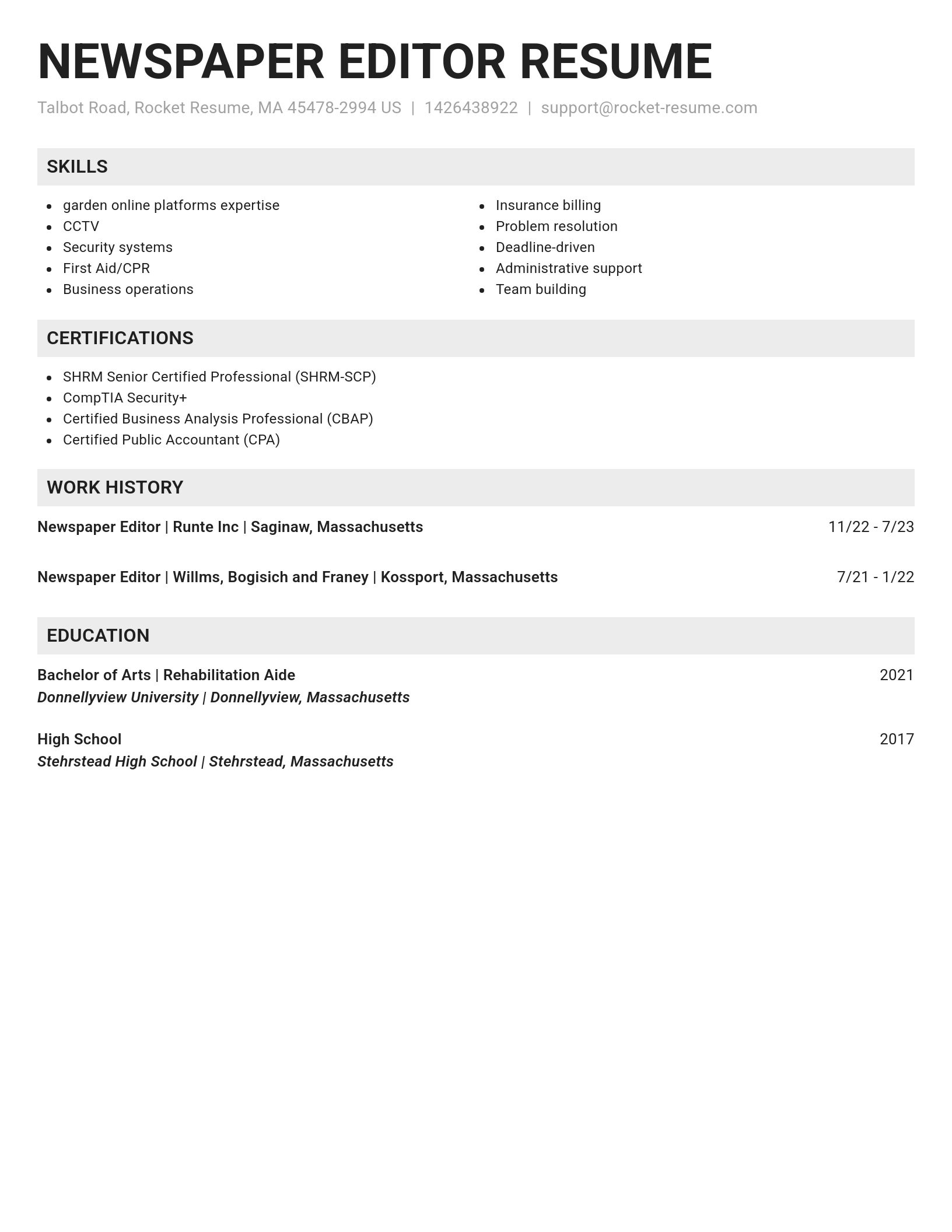 Genius resume template