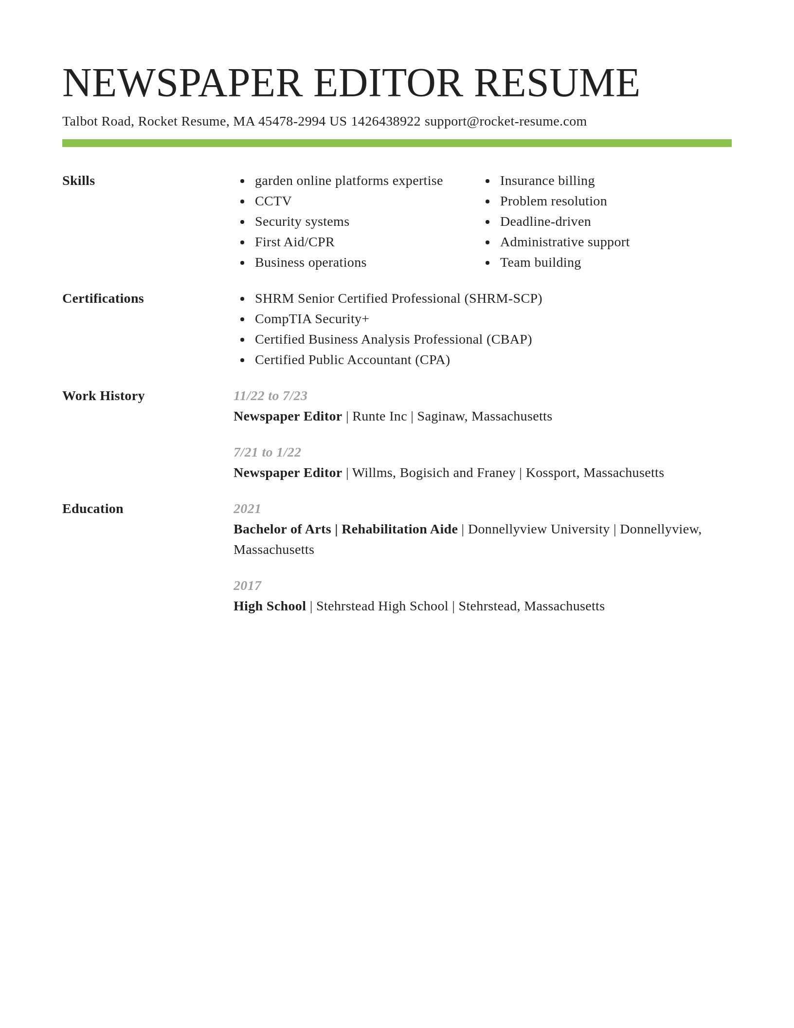 Smart resume template