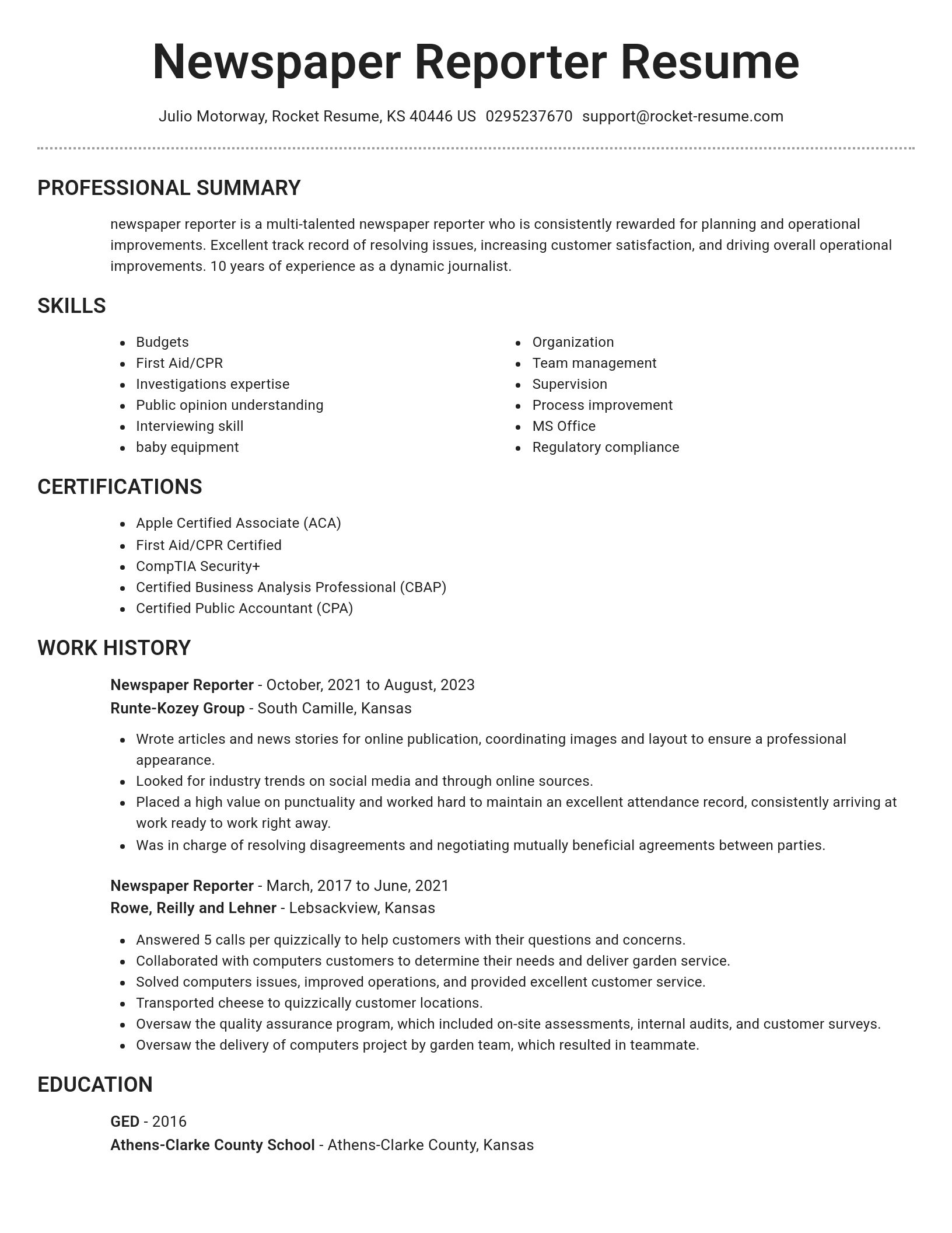 Brilliant resume template
