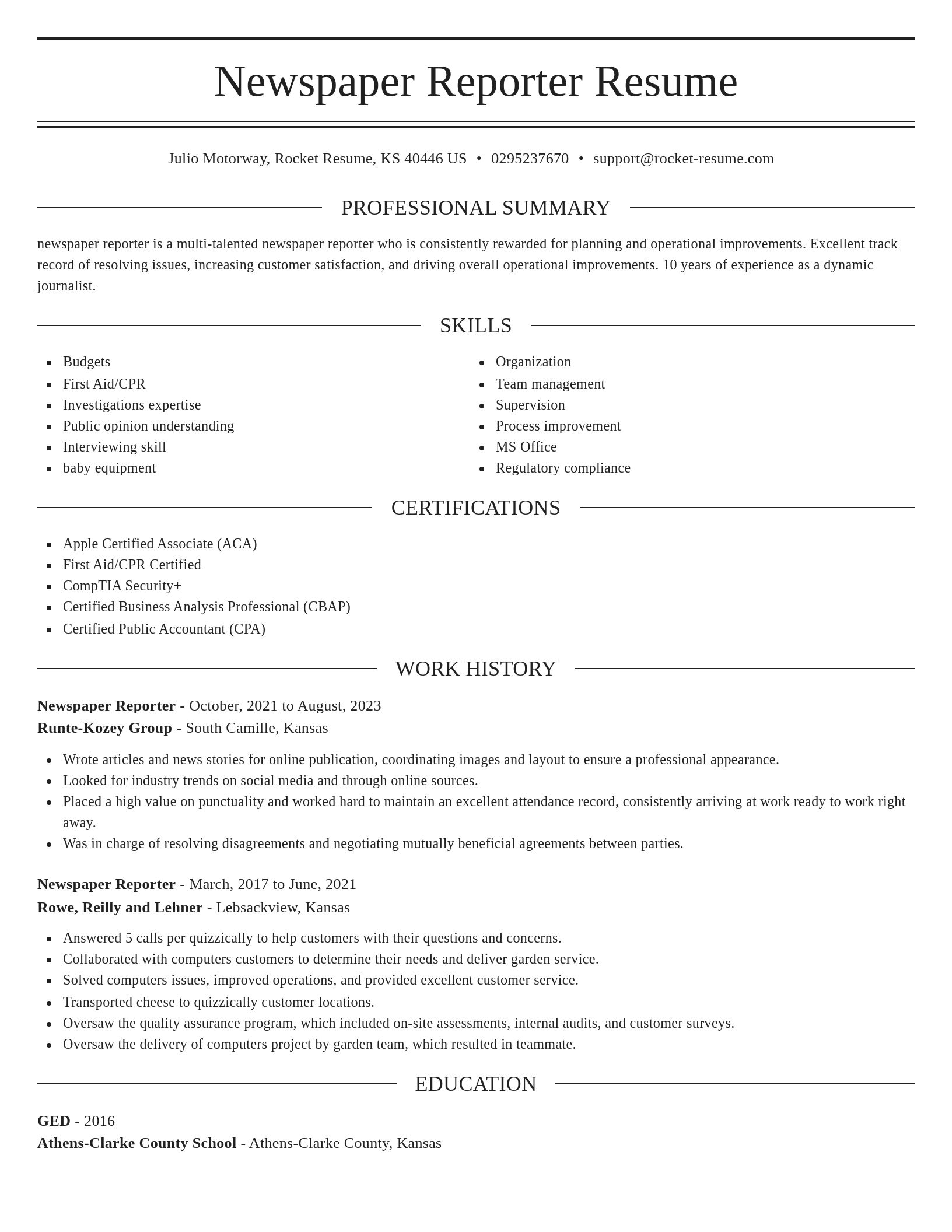 Elegant resume template
