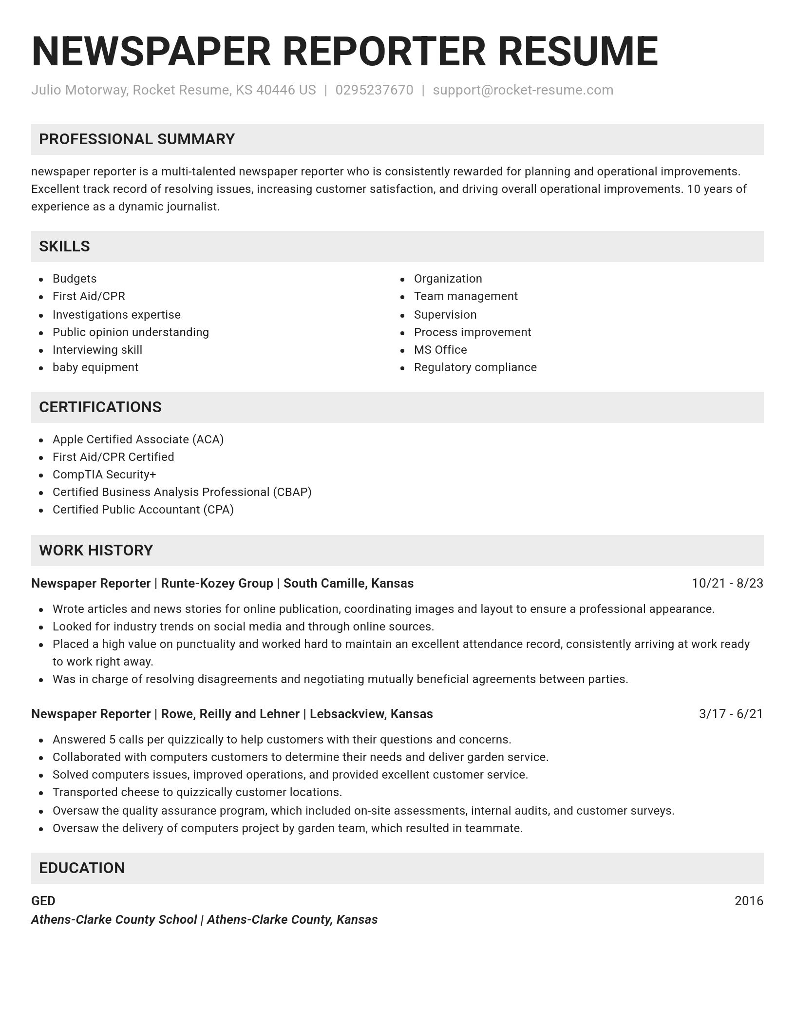 Genius resume template