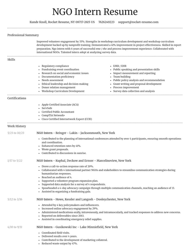 Dignified resume template
