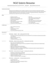 NGO Intern resume template