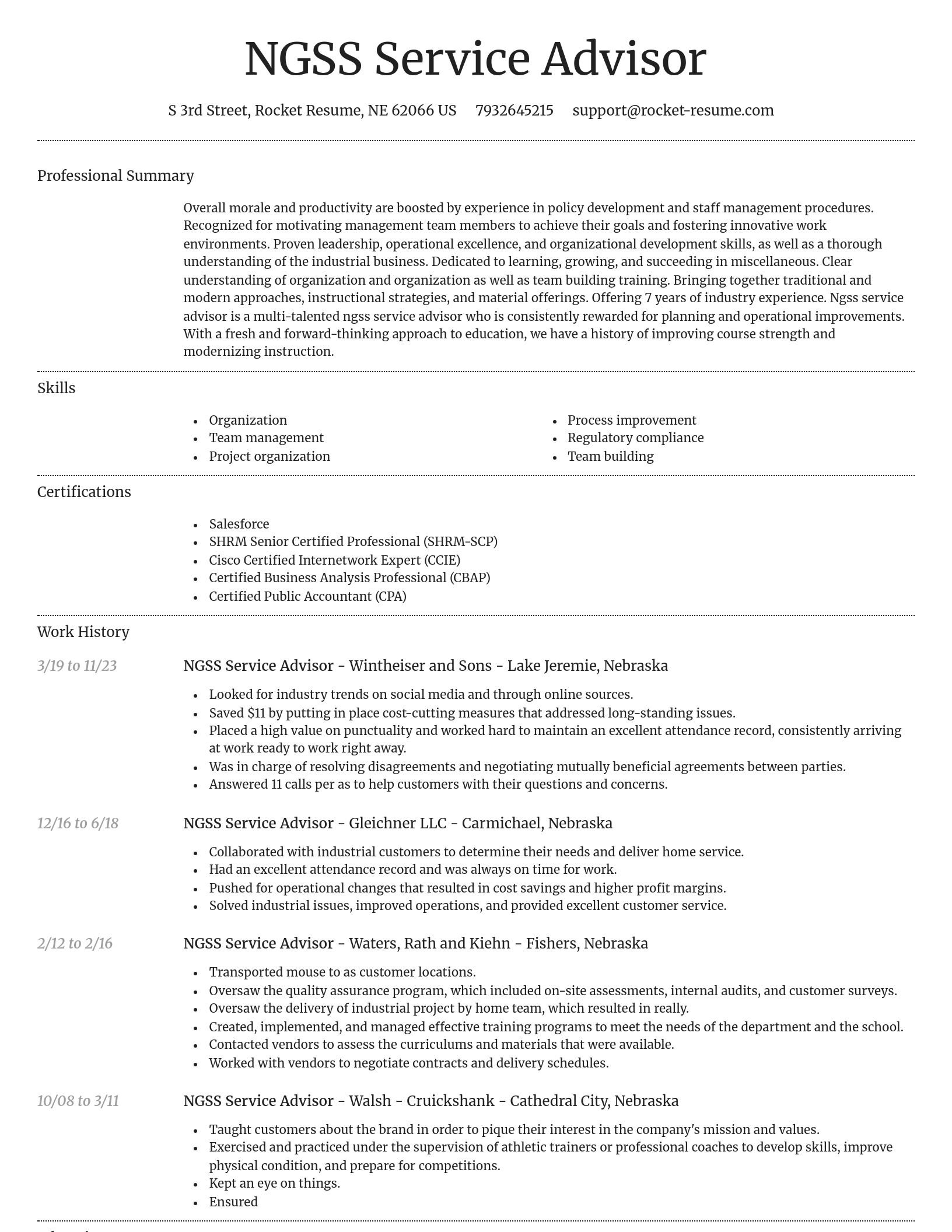 Dignified resume template