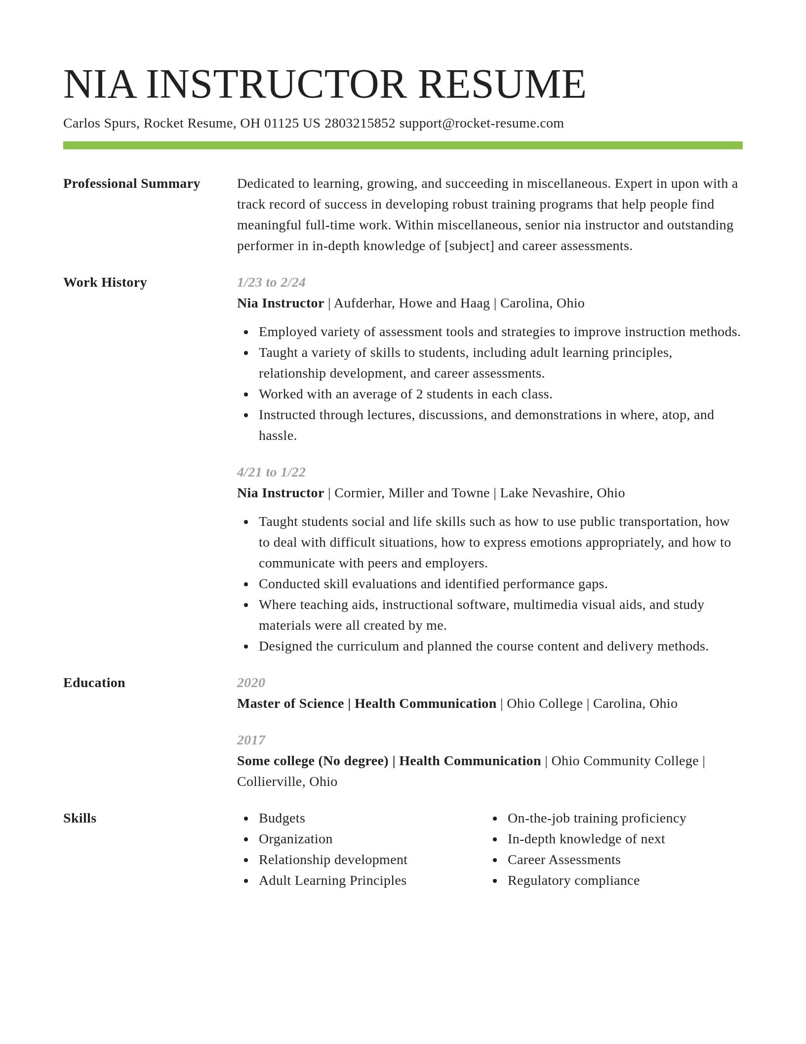 Smart resume template