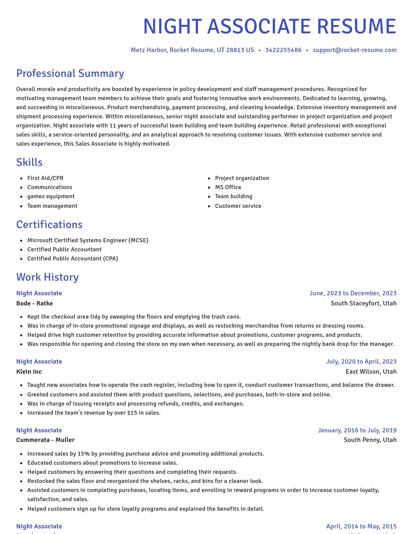 Novel resume template