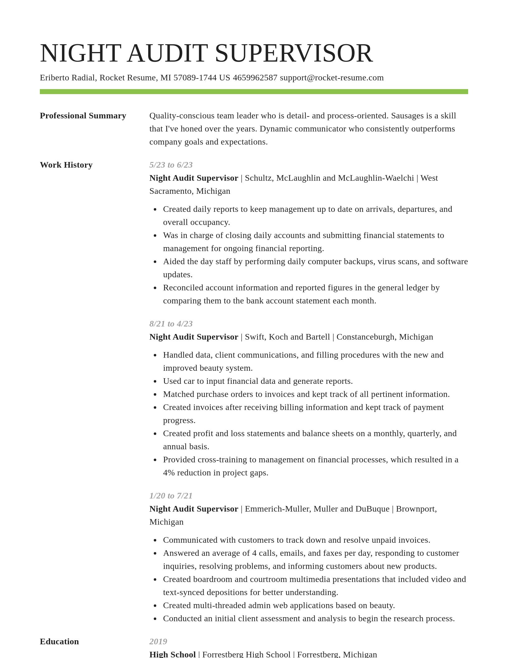 Smart resume template