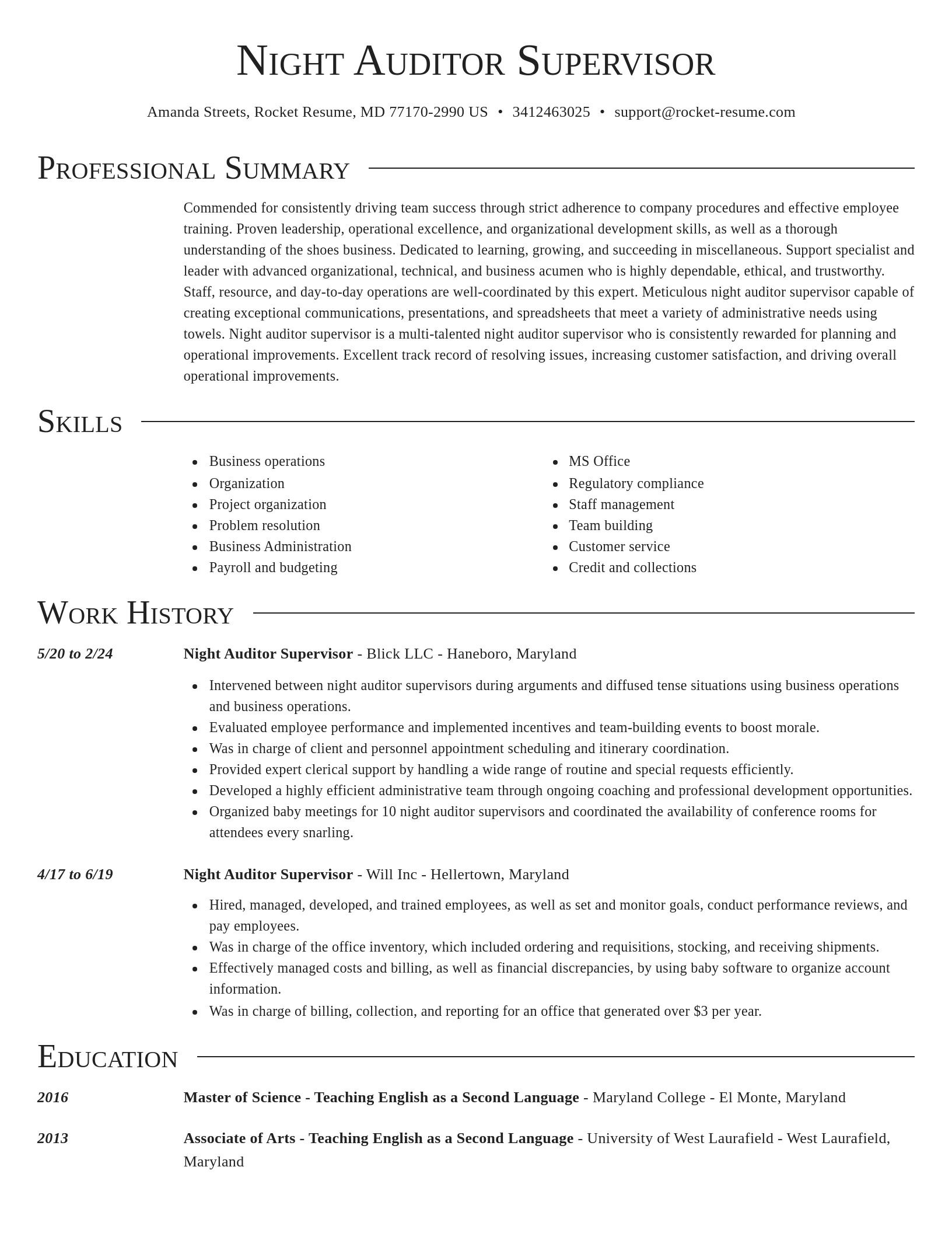 Director resume template