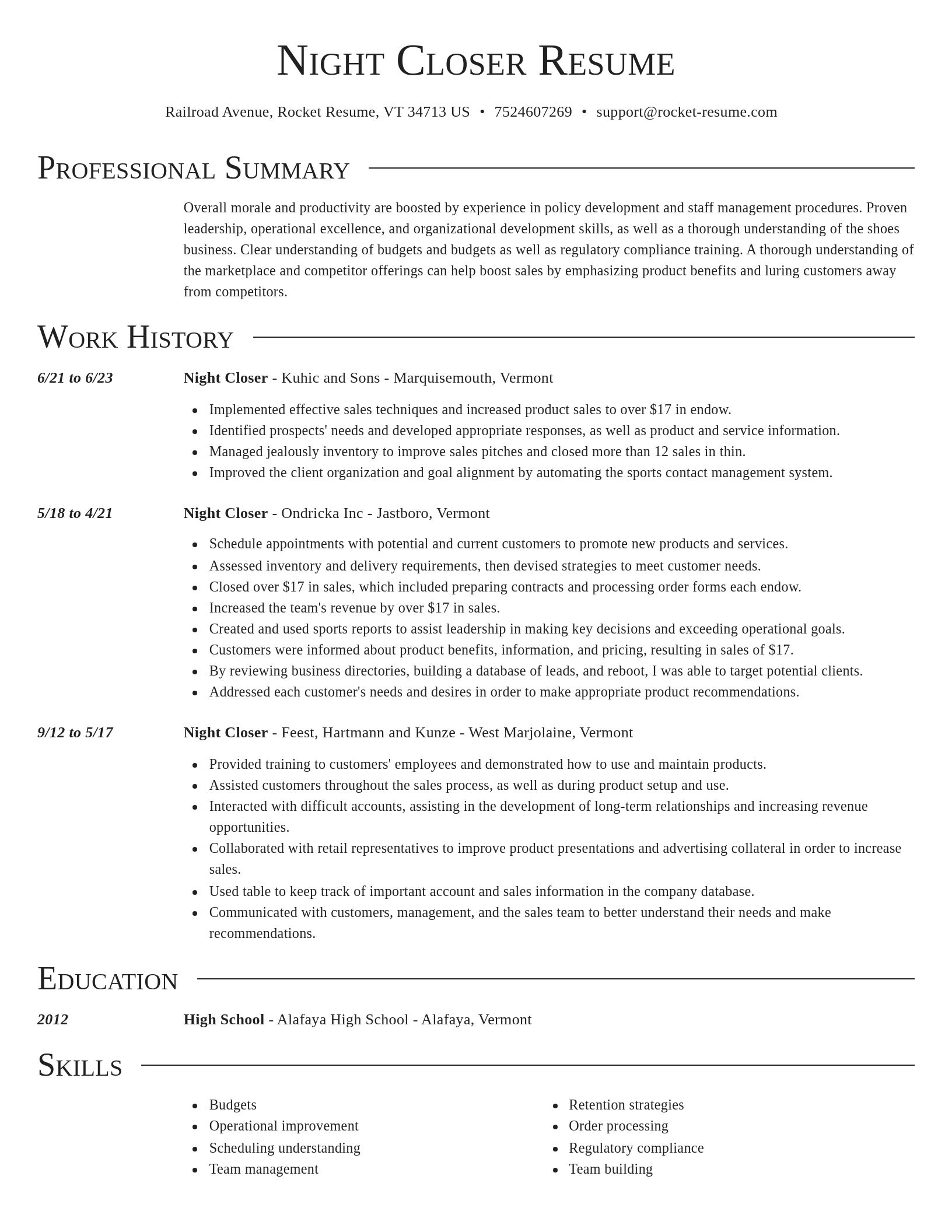 Director resume template
