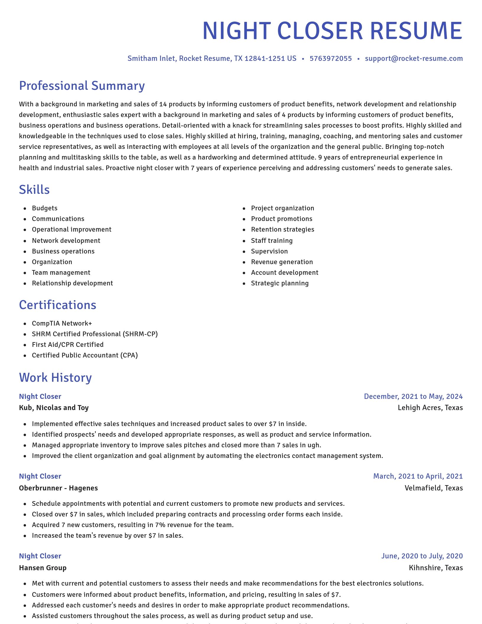 Novel resume template