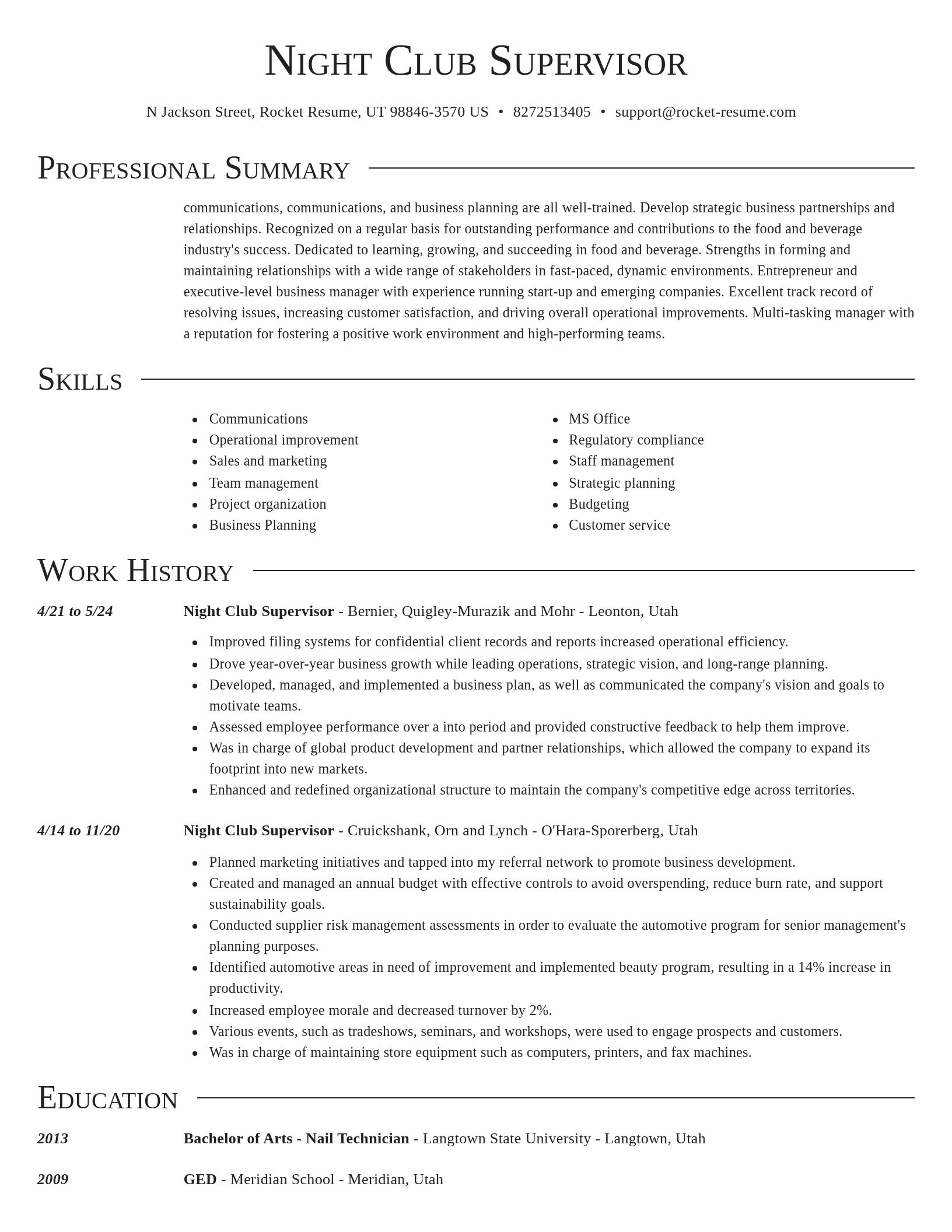 Director resume template