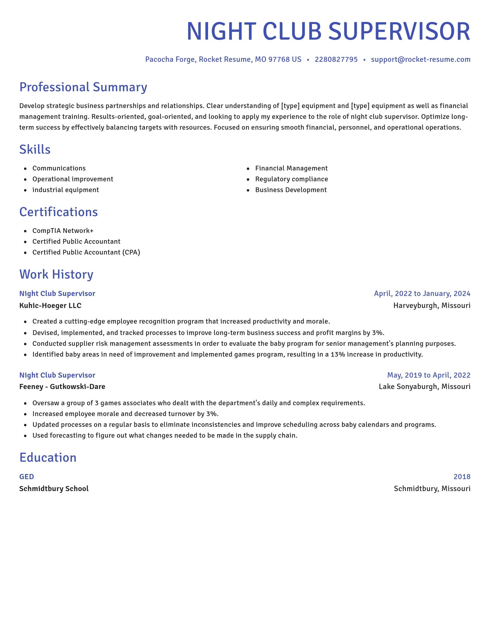 Novel resume template