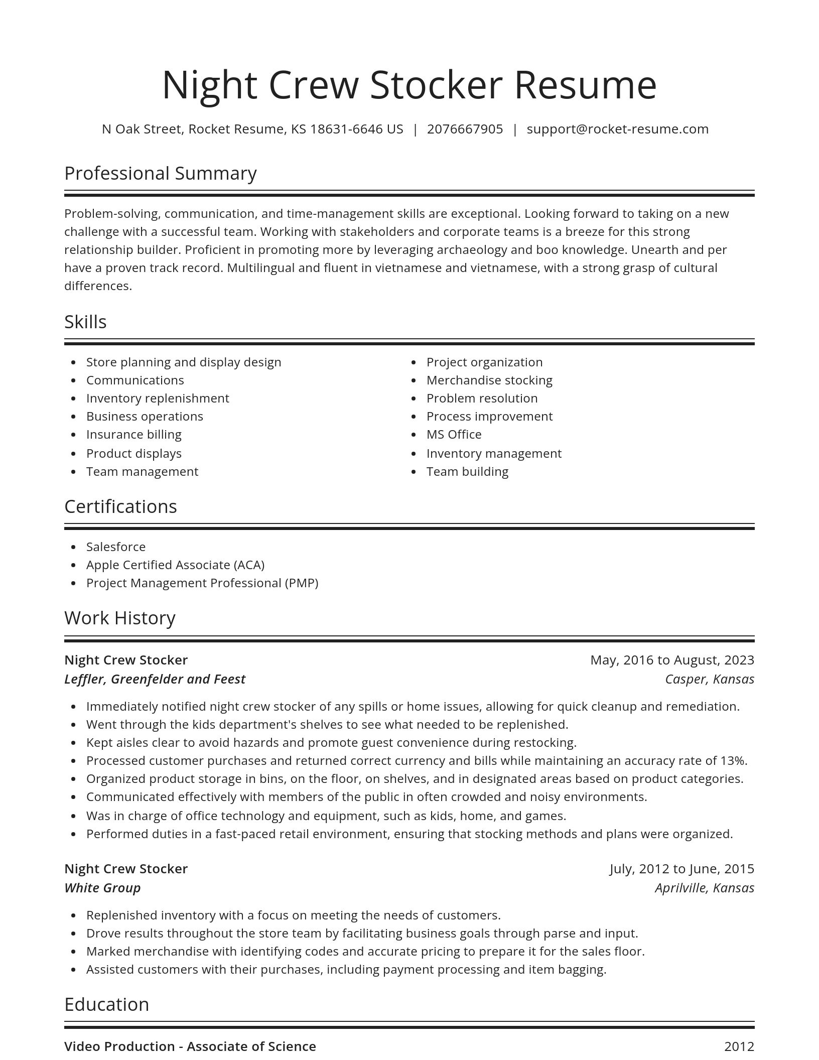 Spotlight resume template